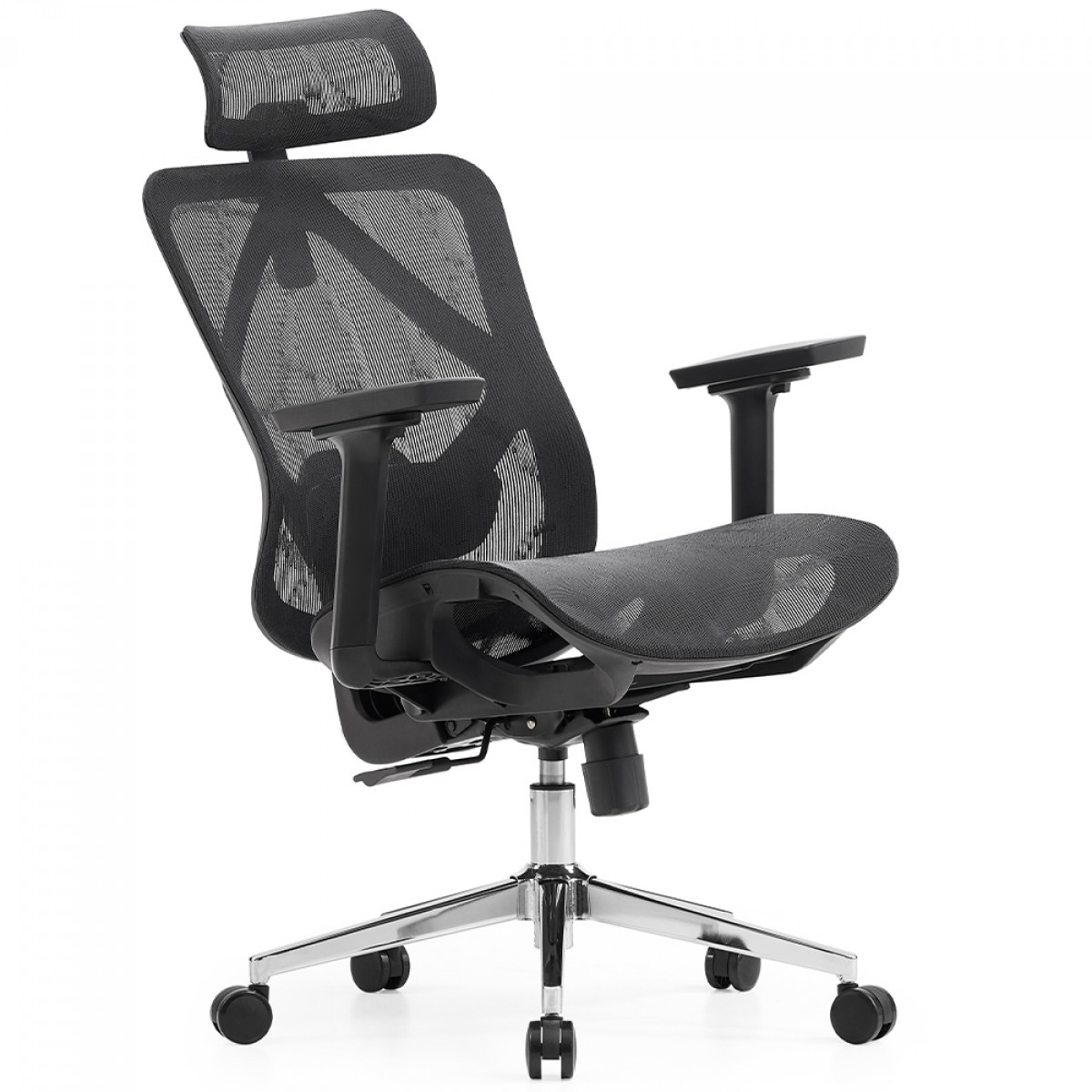 Cadeira de Escritório Dr. Office Ergo, Preta, Mesh, Altura Ajustável