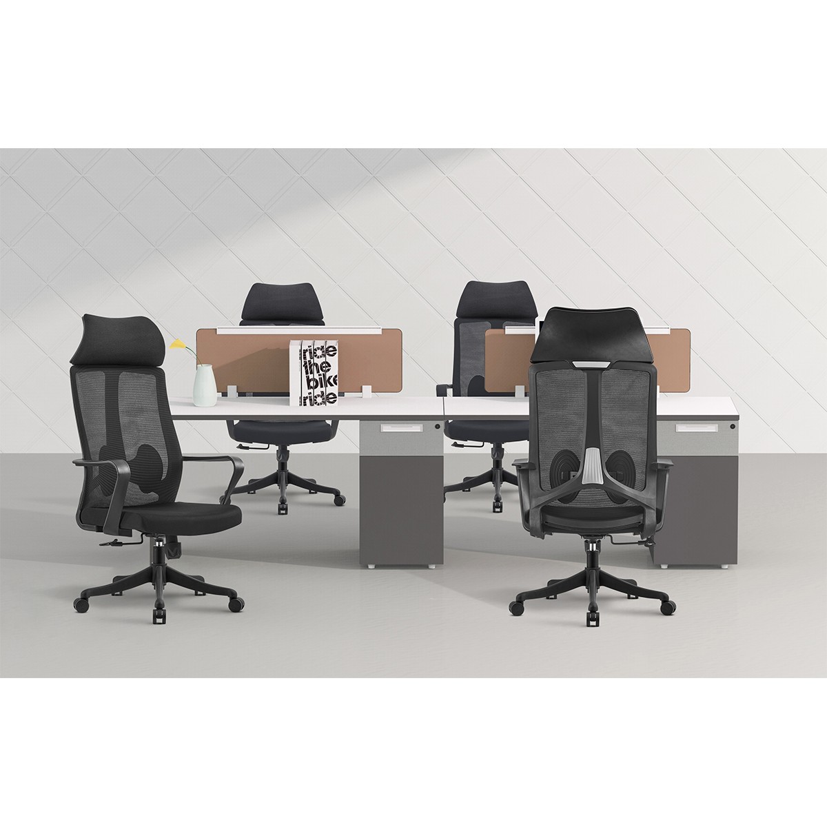 Cadeira De Escritório Dr. Office Flex, Preta, Mesh, Altura Ajustável, DR-CH-FXN0DB