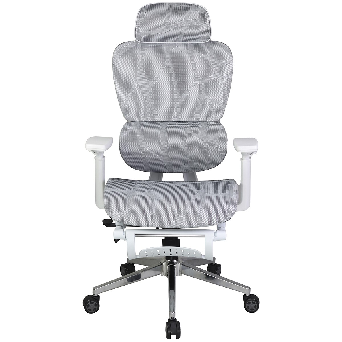 Cadeira de Escritório Dr. Office Master, Mesh, Ajustável, 3D, Cinza e Branca, DR-CH-MTR3DGWF