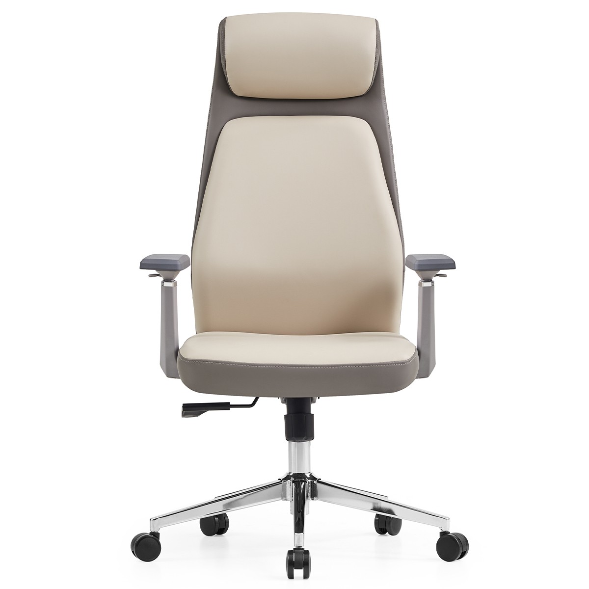 Cadeira de Escritório Dr. Office Neo, Ajustável, 3D, Reclinável, Bege e Cinza, DR-CH-NER3DGBL