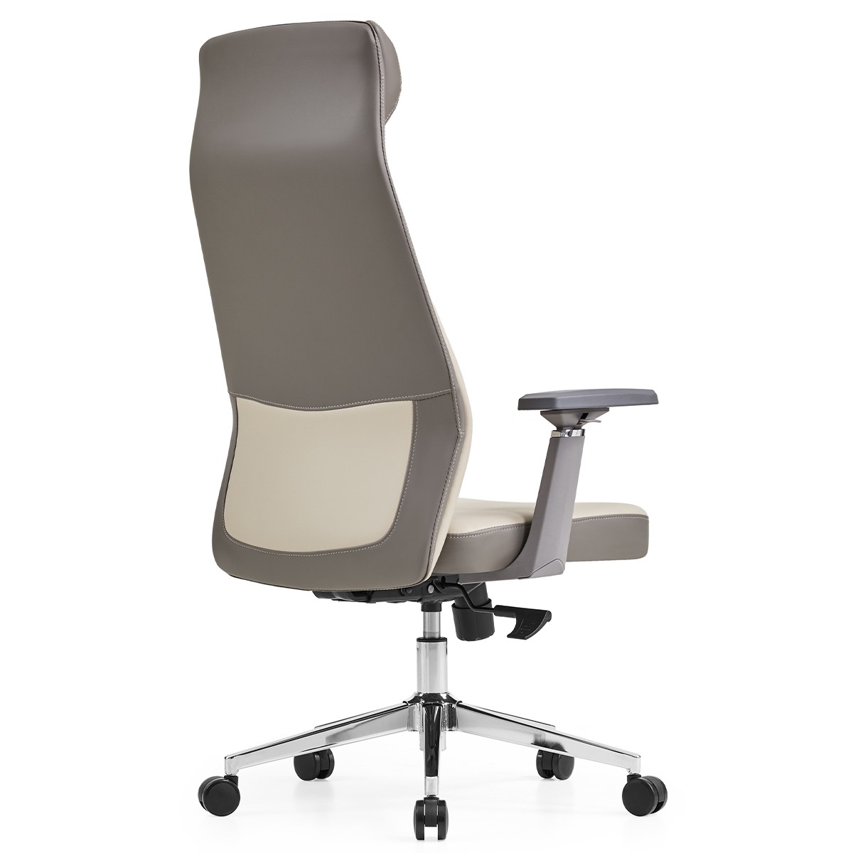 Cadeira de Escritório Dr. Office Neo, Ajustável, 3D, Reclinável, Bege e Cinza, DR-CH-NER3DGBL