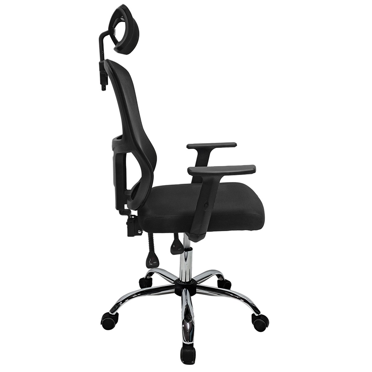 Cadeira De Escritório Dr. Office Prime, Preta, Mesh, Altura Ajustável, DR-CH-PMN0DBF