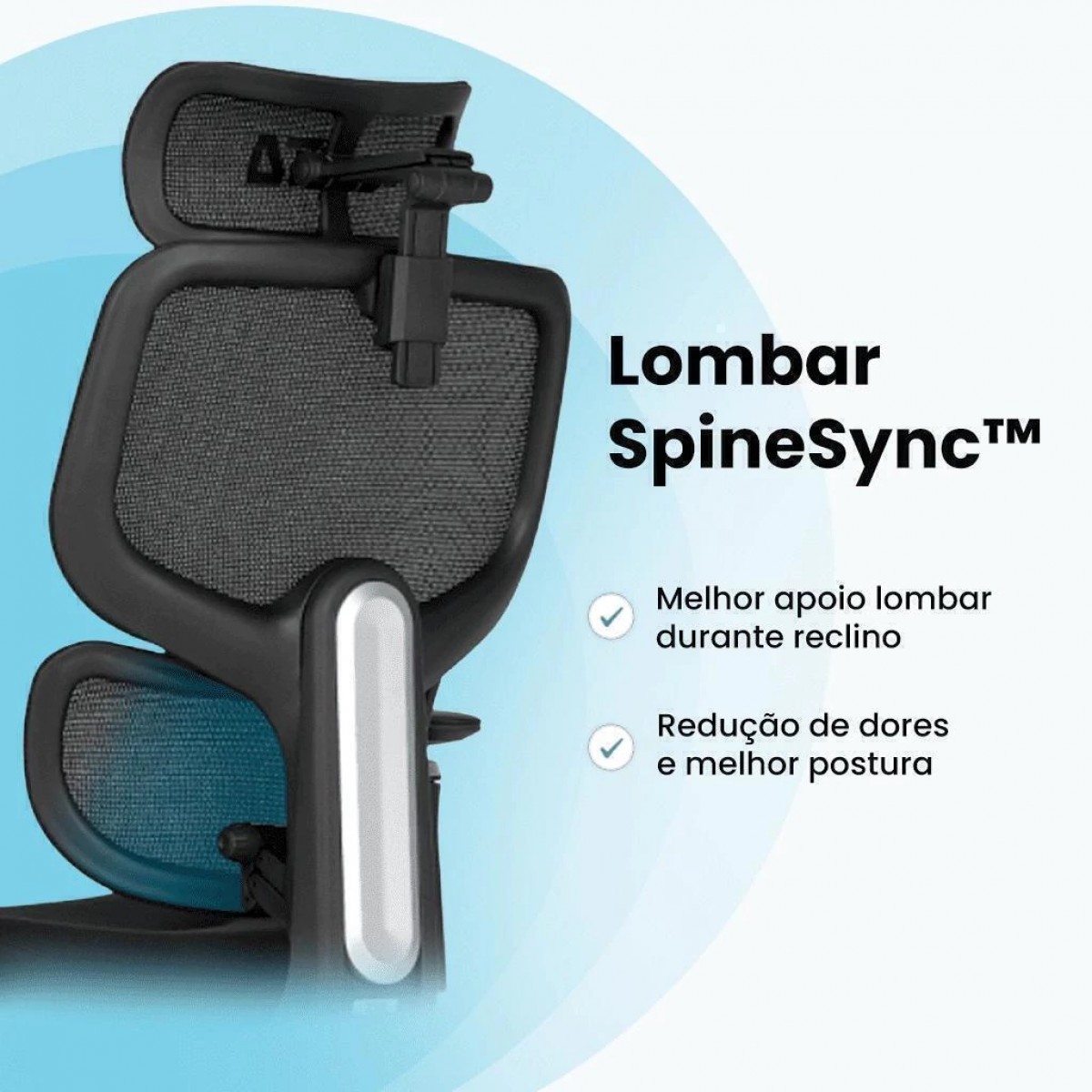 Cadeira de Escritório DT3 Ergonomie Home, 5D, Mesh, Preta