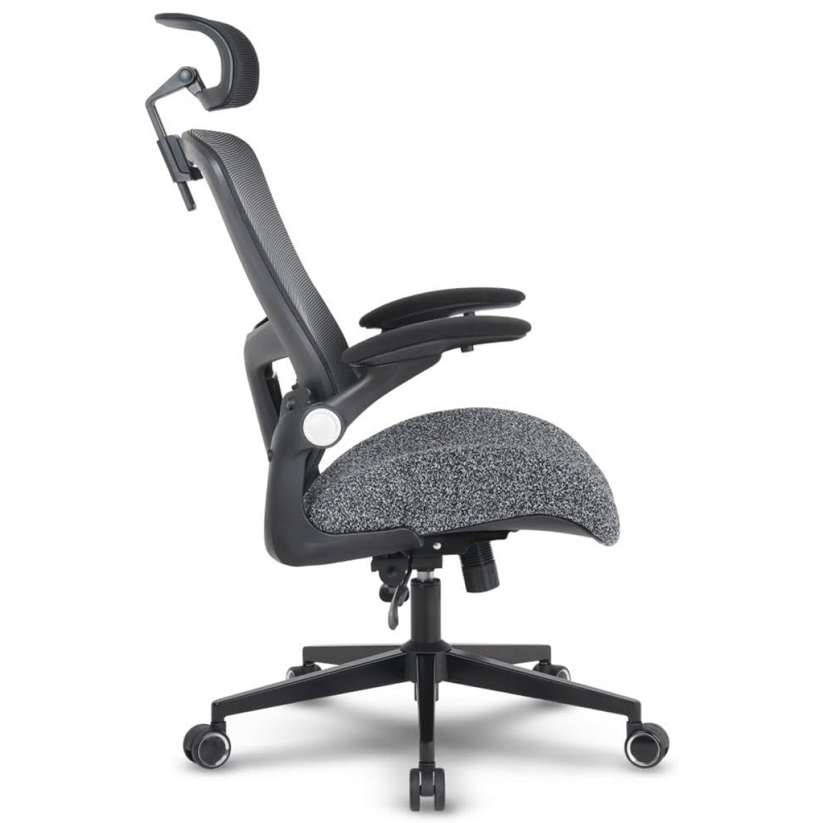 Cadeira De Escritório DT3 Vita Super H, Ajustável, Ergonômica, Mesh, Preto e Granite, 14697-7