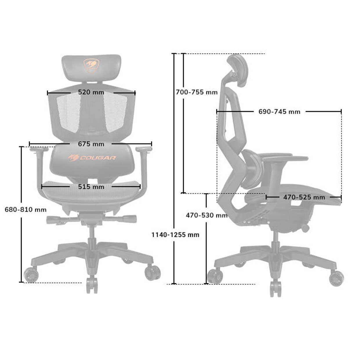 Cadeira Gamer Cougar Argo One, Mesh, Reclinável, 3D, Preto, 3MARGOS.0001