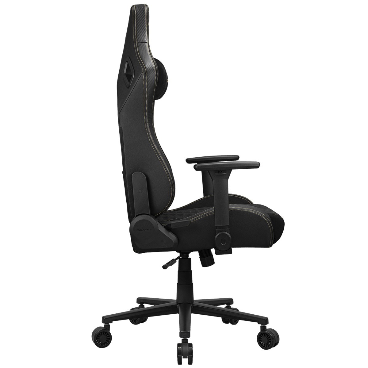 Cadeira Gamer Cougar Defensor Gold F, Reclinável, 4D, Tecido, Preto, 3MDFFGLB.0001