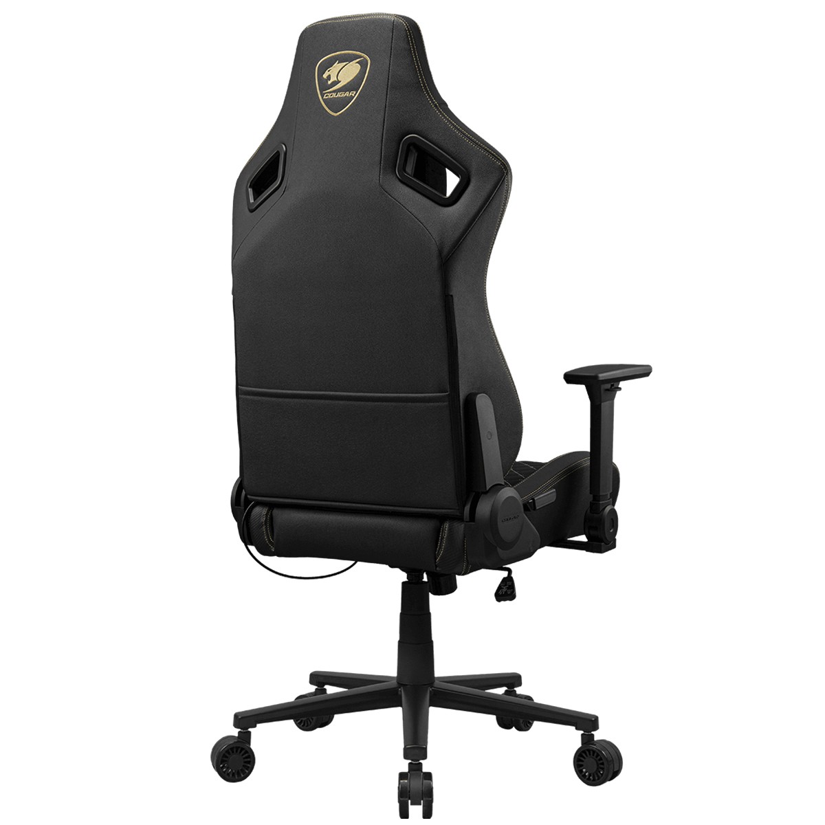 Cadeira Gamer Cougar Defensor Gold F, Reclinável, 4D, Tecido, Preto, 3MDFFGLB.0001