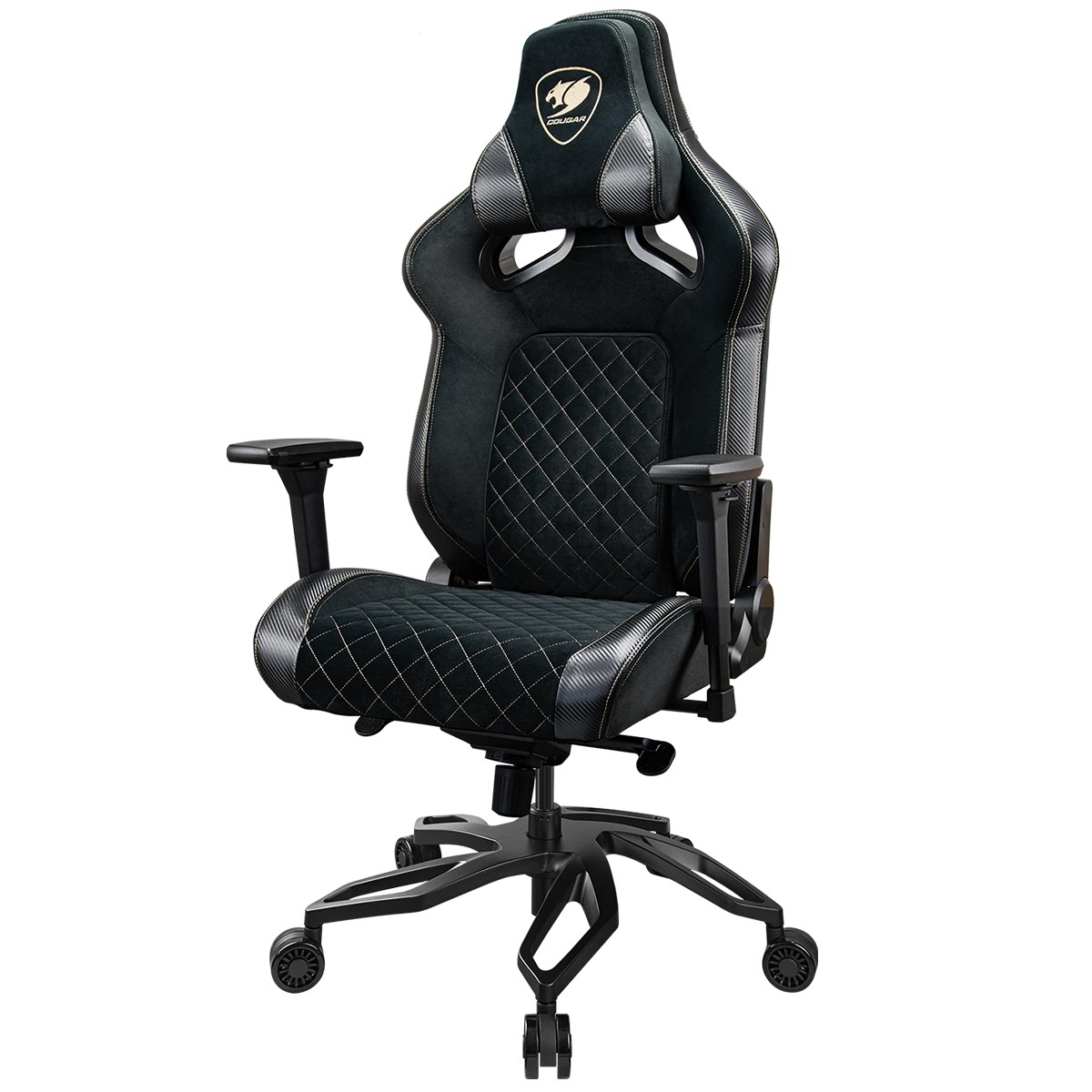 Cadeira Gamer Cougar Titan Pro V2 Gold, Reclinável, Ajustável, 4D, Preto, 3MT2FGLB.0001