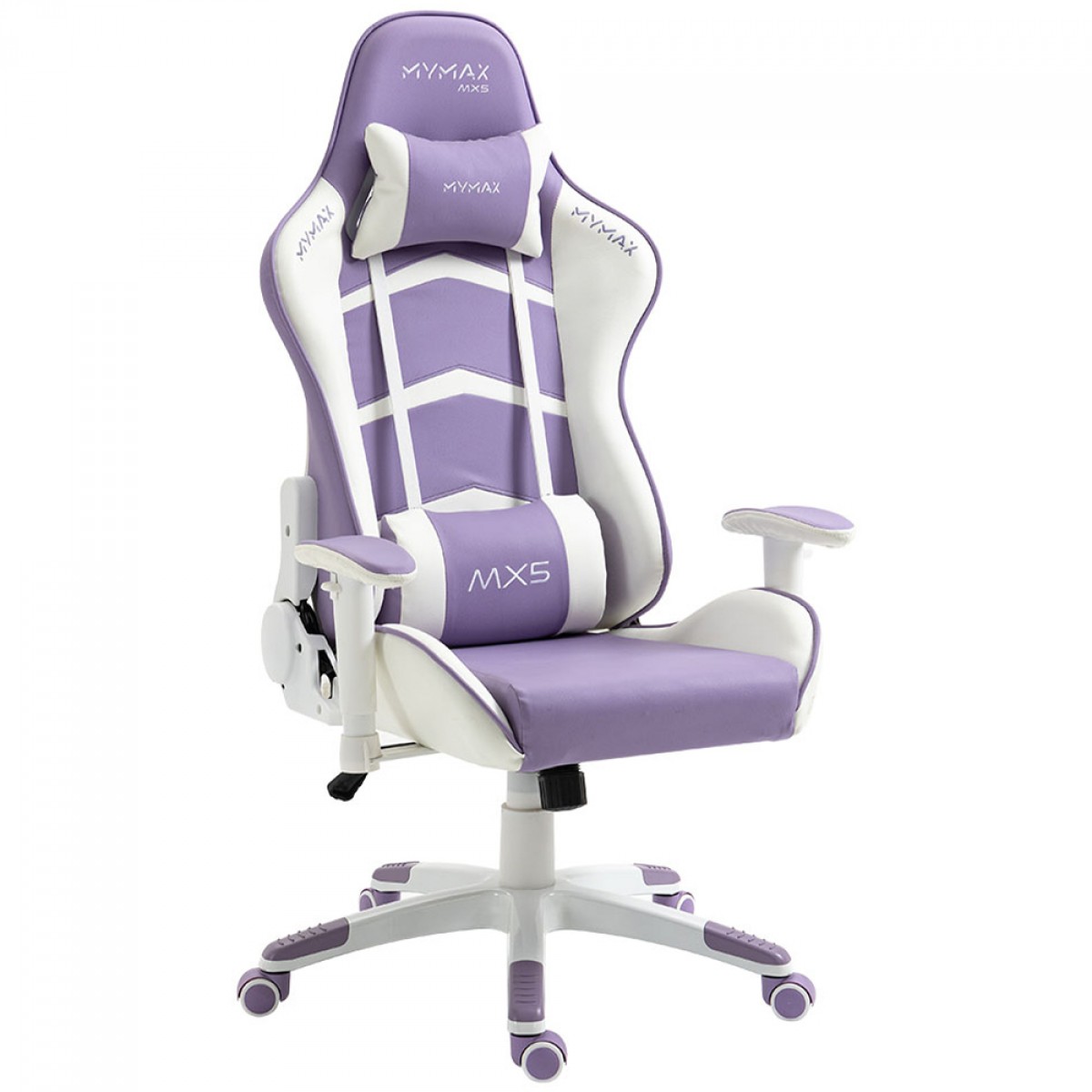 Cadeira Gamer MyMax MX5, Ajustável, 2D, Branco e Roxo, MGCH-MX5/PRWH