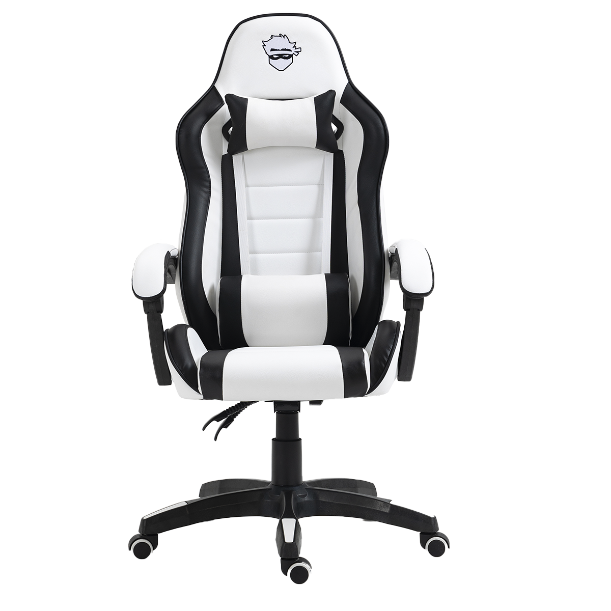 Cadeira Gamer Ninja Danzo, Reclinável, Branco e Preto