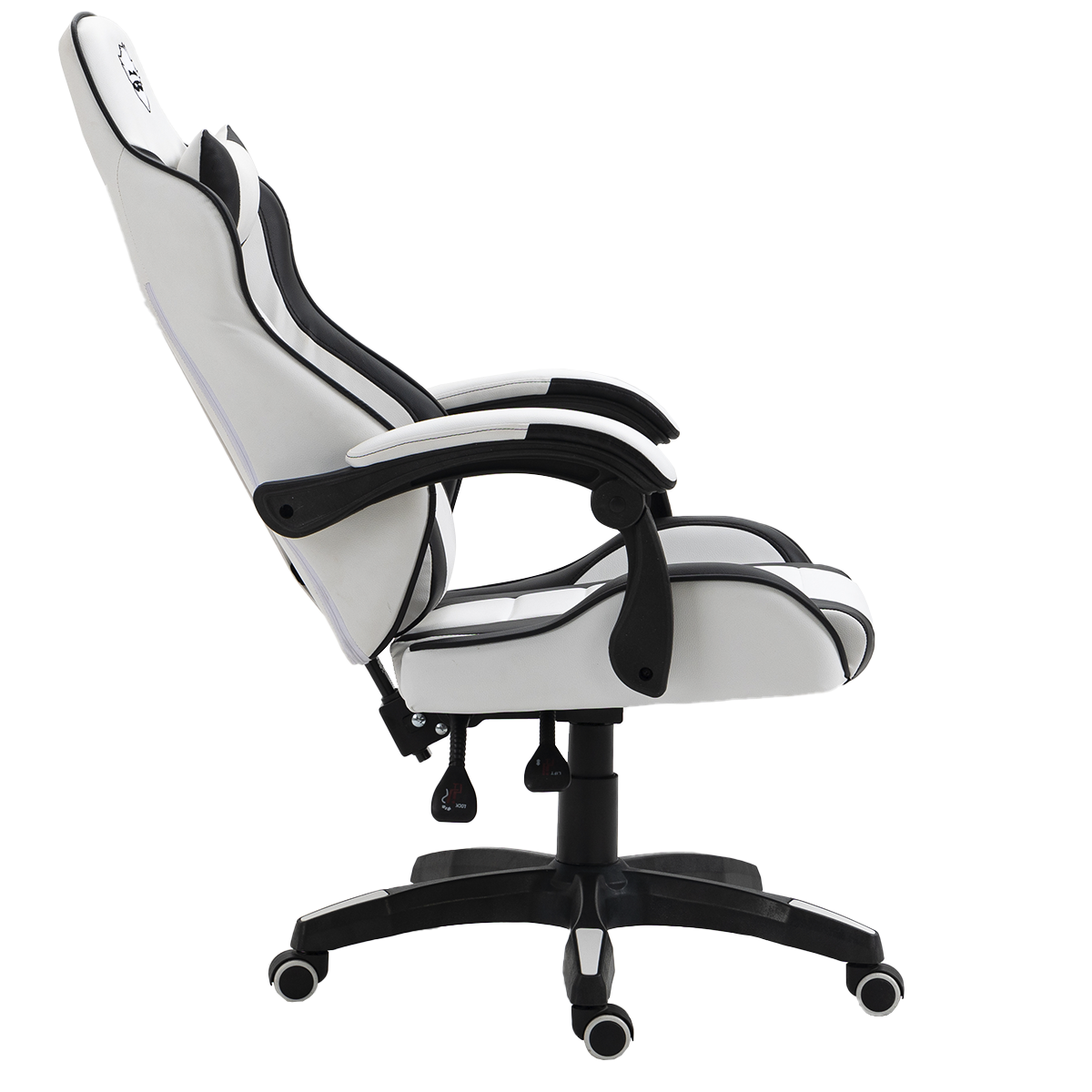 Cadeira Gamer Ninja Danzo, Reclinável, Branco e Preto