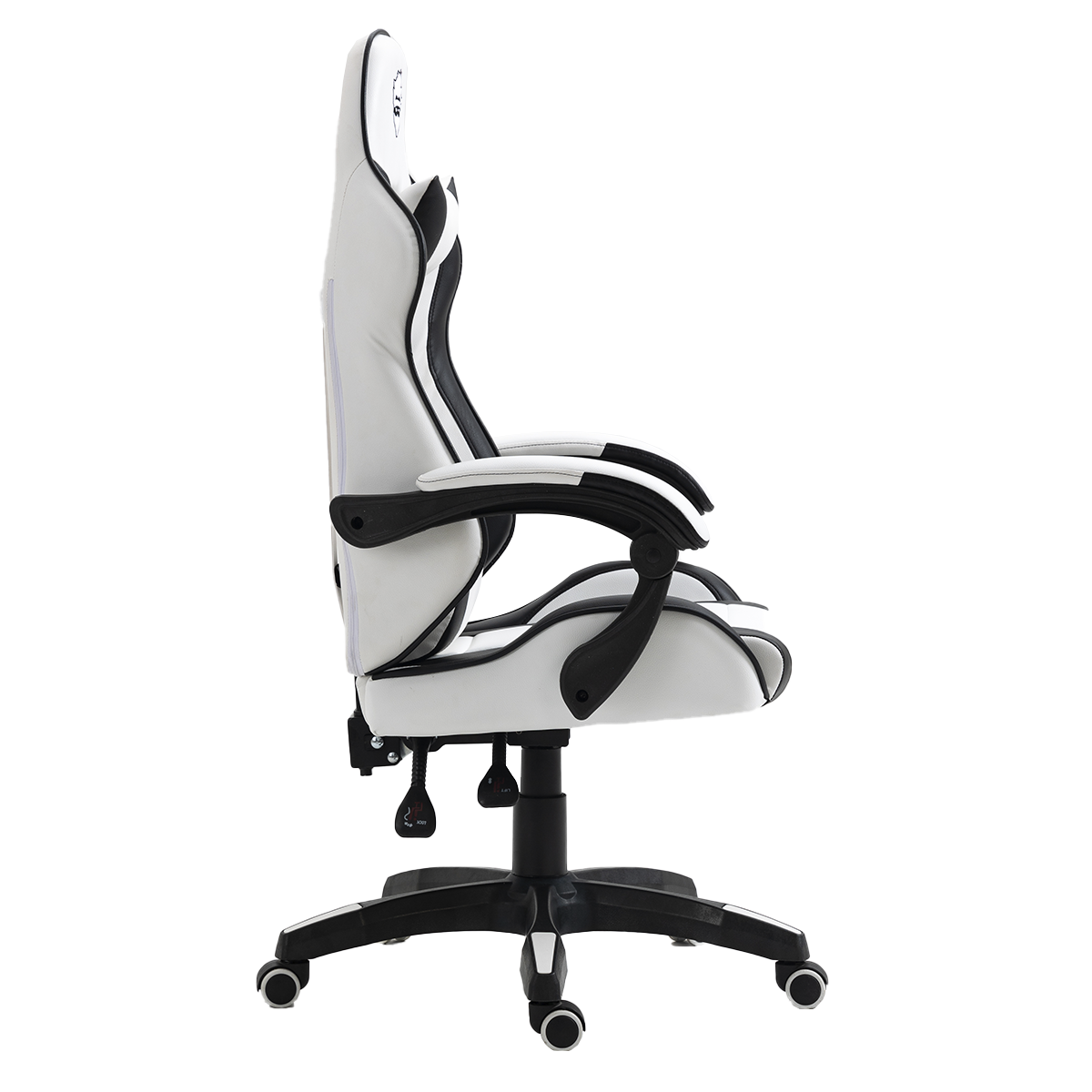 Cadeira Gamer Ninja Danzo, Reclinável, Branco e Preto