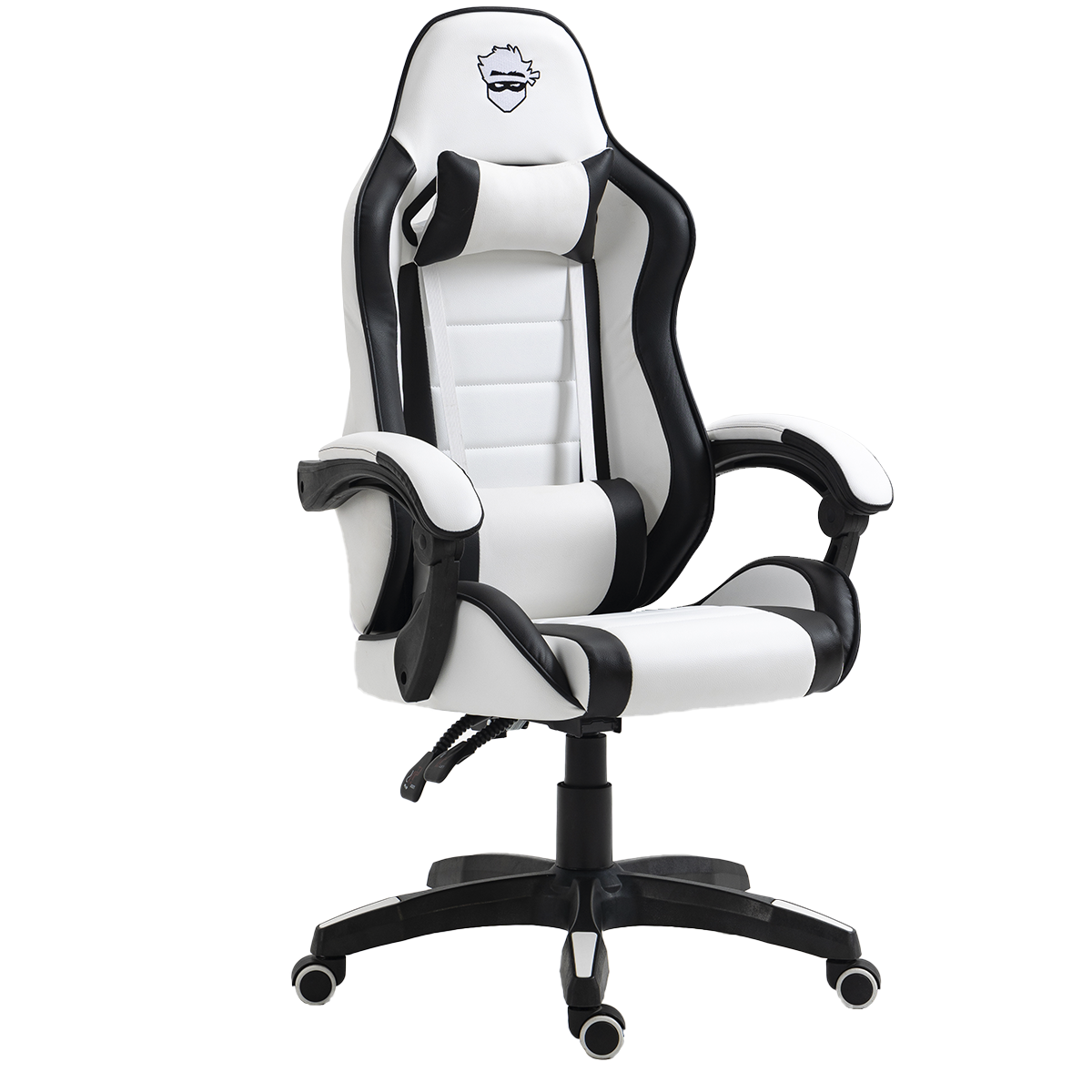 Cadeira Gamer Ninja Danzo, Reclinável, Branco e Preto