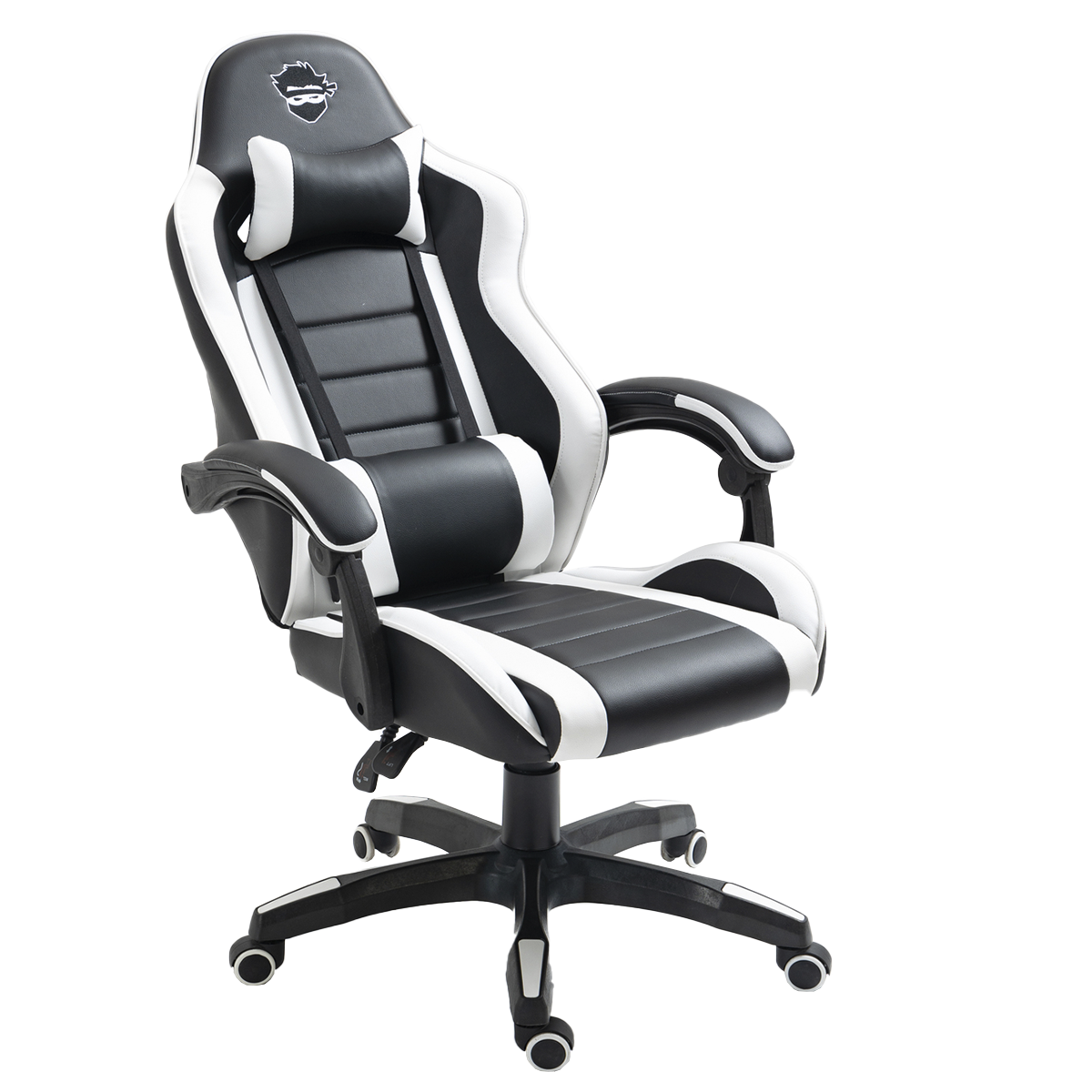 Cadeira Gamer Ninja Danzo, Reclinável, Preto e Branco