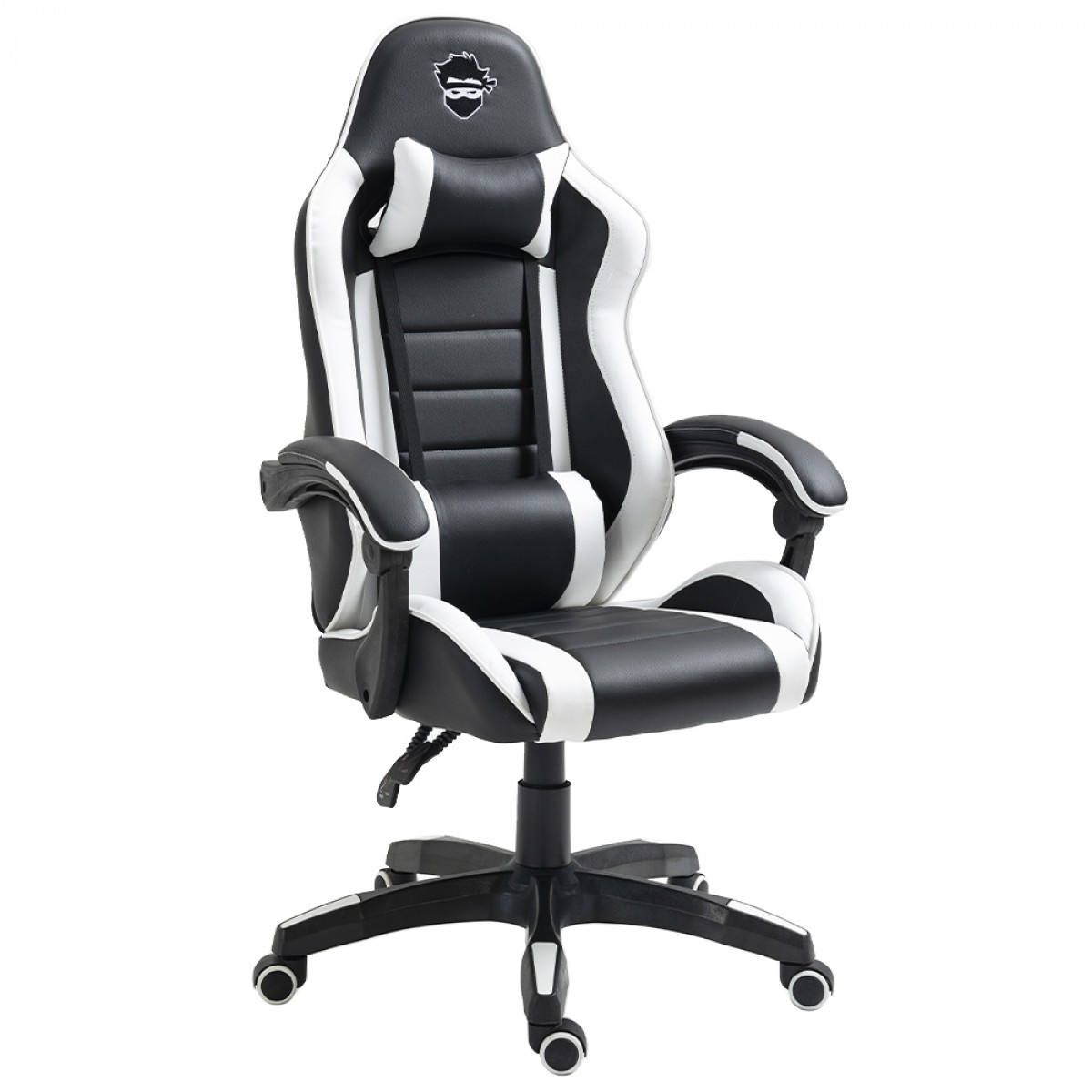 Cadeira Gamer Ninja Danzo, Reclinável, Preto e Branco