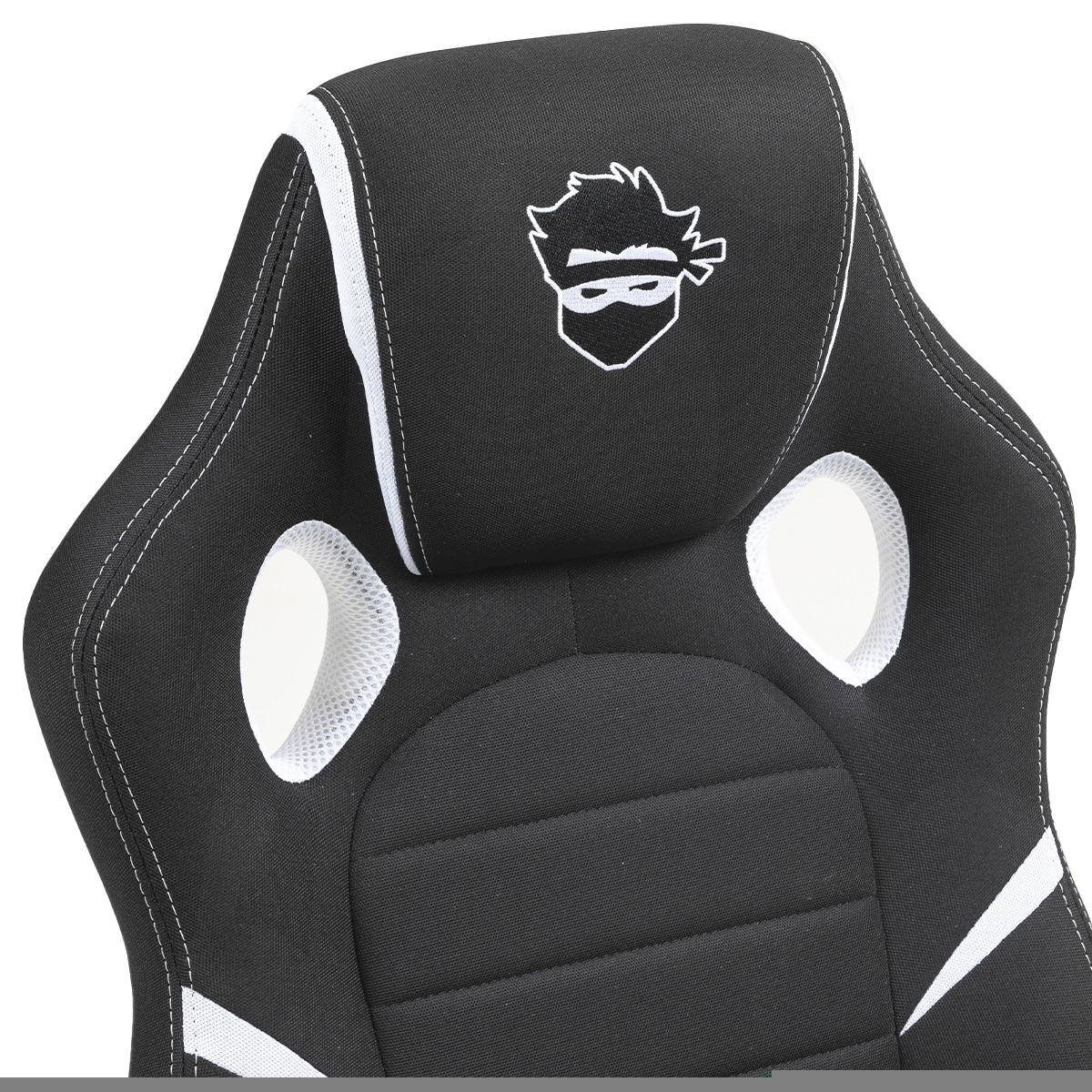 Cadeira Gamer Ninja Hiryu, Tecido, Preto e Branco, GN-CH-HRN0DBWF