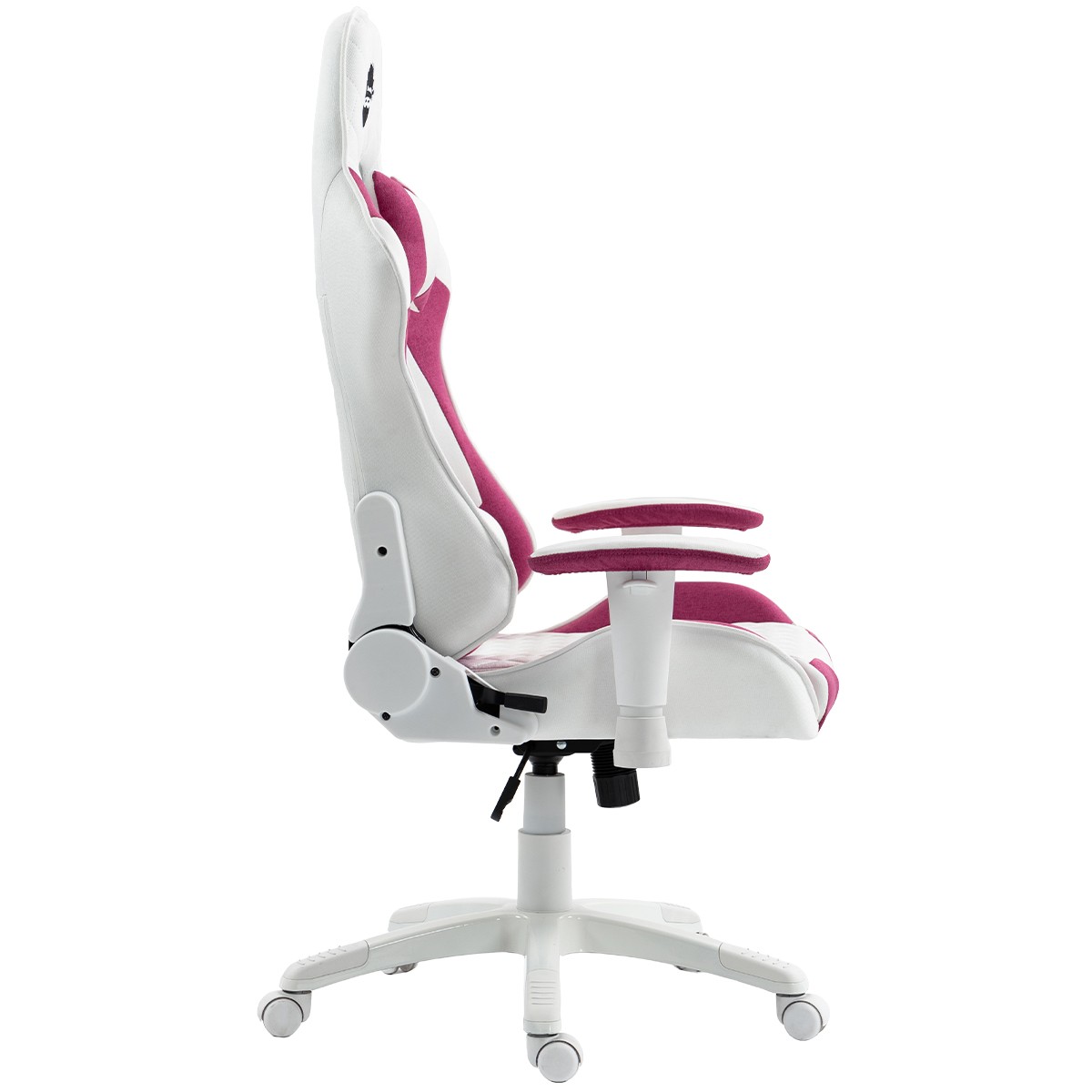 Cadeira Gamer Ninja Kitsune, Reclinável, 2D, Tecido, Branco e Rosa, GN-CH-KTR2DWPF