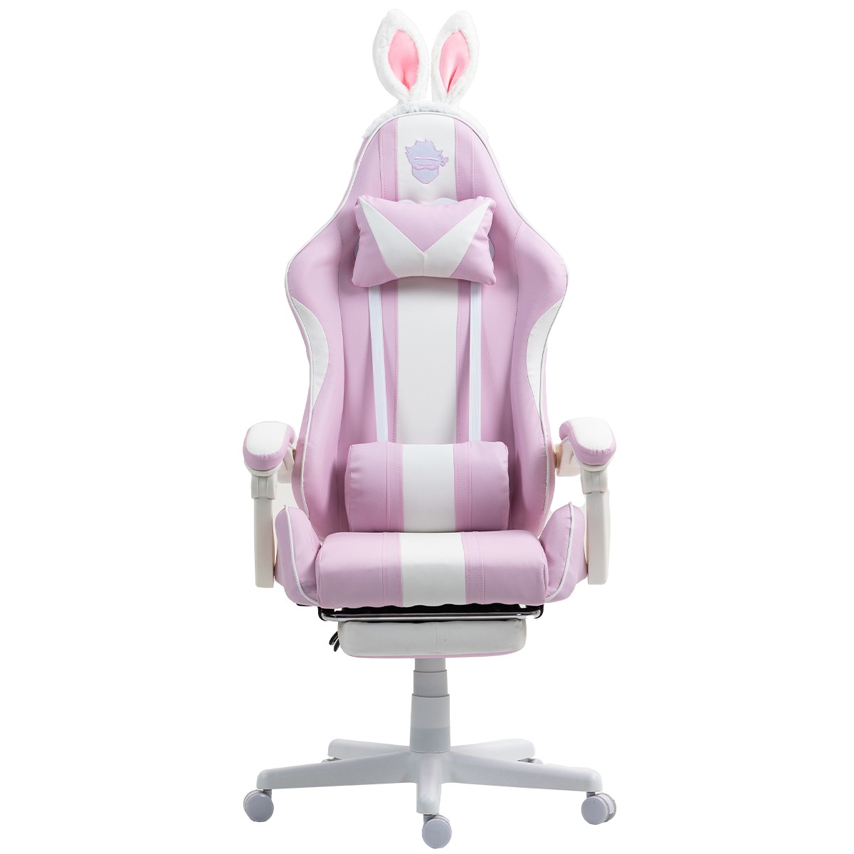 Cadeira Gamer Ninja Lola, Massageadora, Reclinável, Rosa e Branco, GN-CH-LLR0DWPL