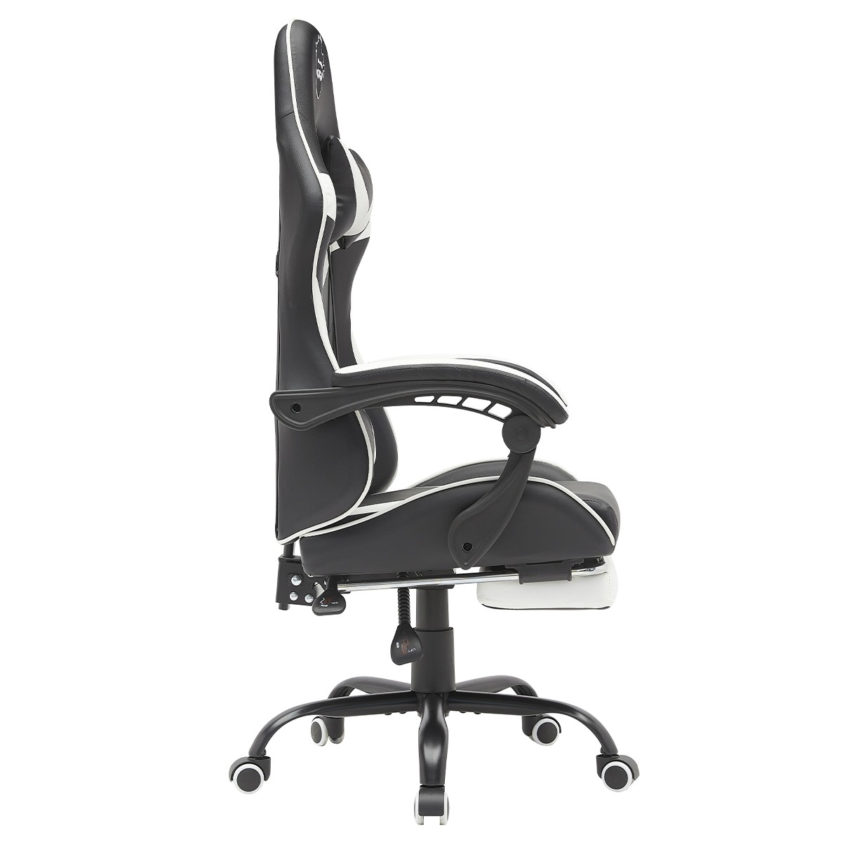 Cadeira Gamer Ninja Minato, Reclinável, Preta e Branca