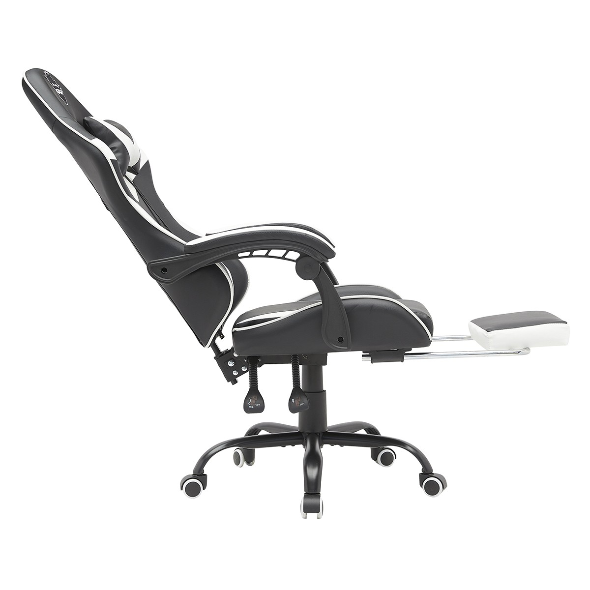 Cadeira Gamer Ninja Minato, Reclinável, Preta e Branca