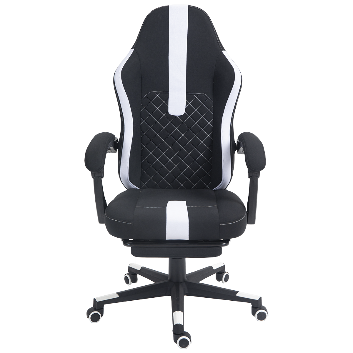 Cadeira Gamer Ninja Mizu, Reclinável, com massageador de lombar, Preta e Branca