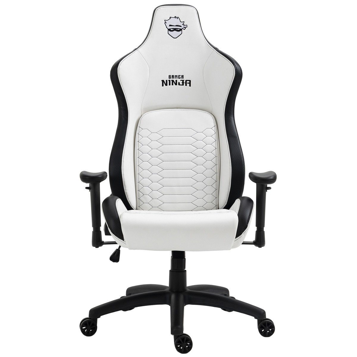 Cadeira Gamer Ninja Naja, Reclinável, Branco e Preto