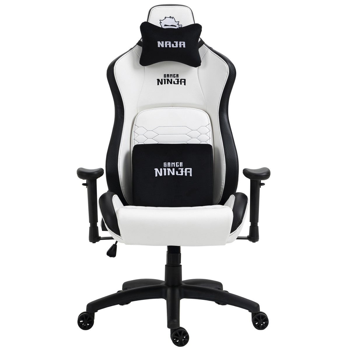 Cadeira Gamer Ninja Naja, Reclinável, Branco e Preto