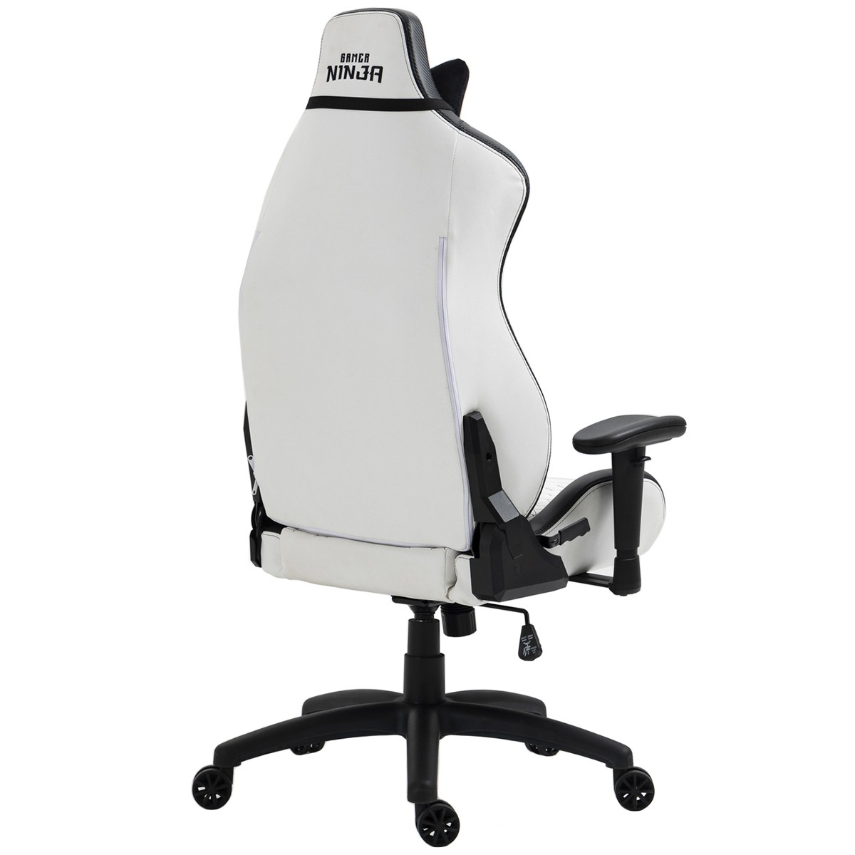 Cadeira Gamer Ninja Naja, Reclinável, Branco e Preto