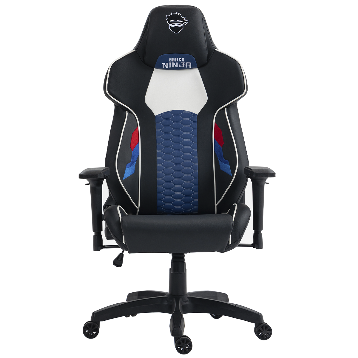 Cadeira Gamer Ninja Racing, Reclinável, 4D, Preto, Azul e Branco, CGN-RACING
