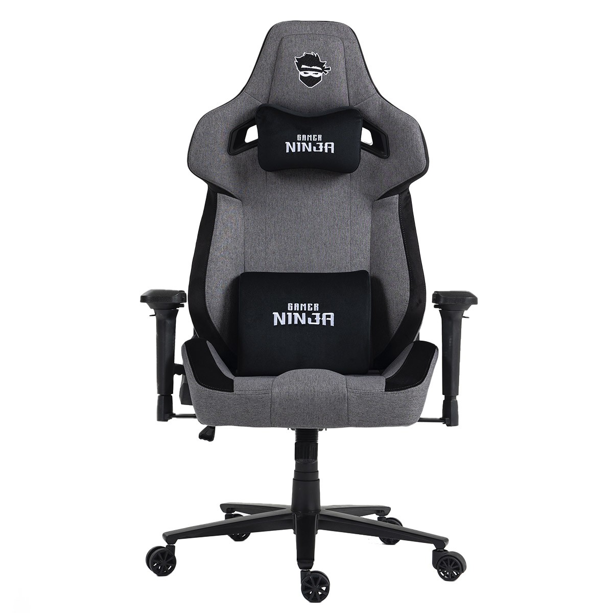 Cadeira Gamer Ninja Smoke Pro, Reclinável, Tecido, 4D, Cinza E Preto, CGN-SMOKE-PRO