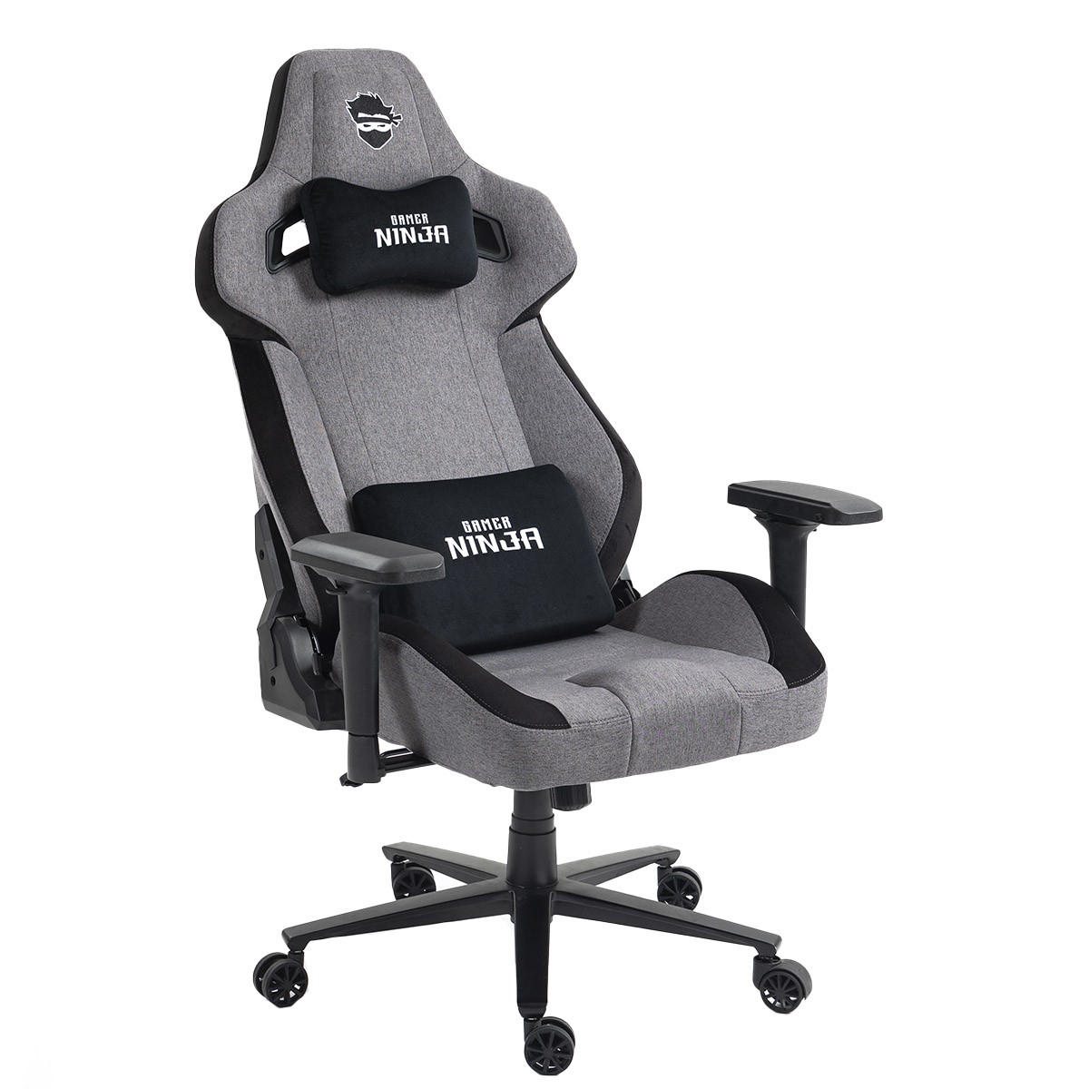 Cadeira Gamer Ninja Smoke Pro, Reclinável, Tecido, 4D, Cinza E Preto, CGN-SMOKE-PRO