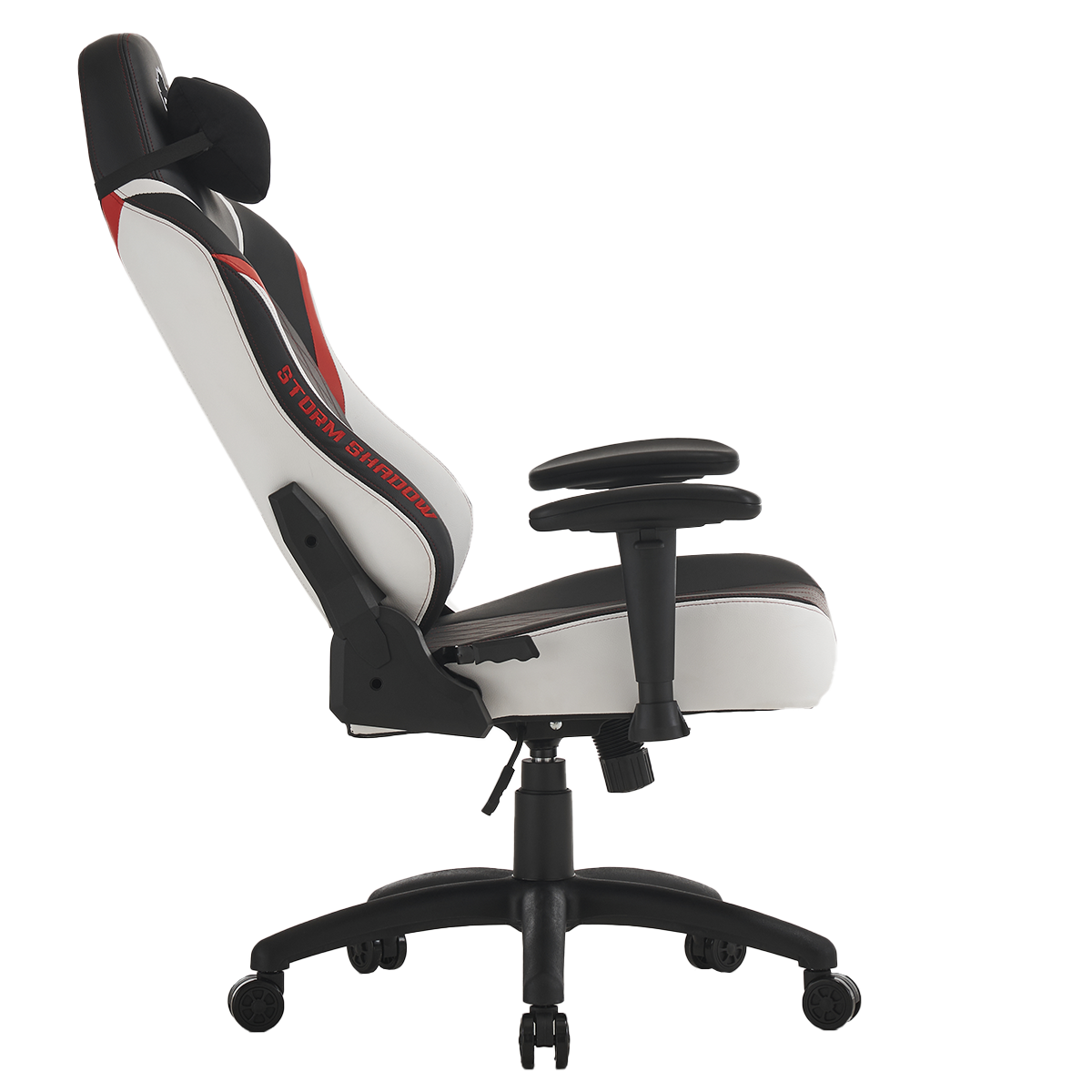 Cadeira Gamer Ninja Storm Shadow, Reclinável, Preta, Branca e Vermelha