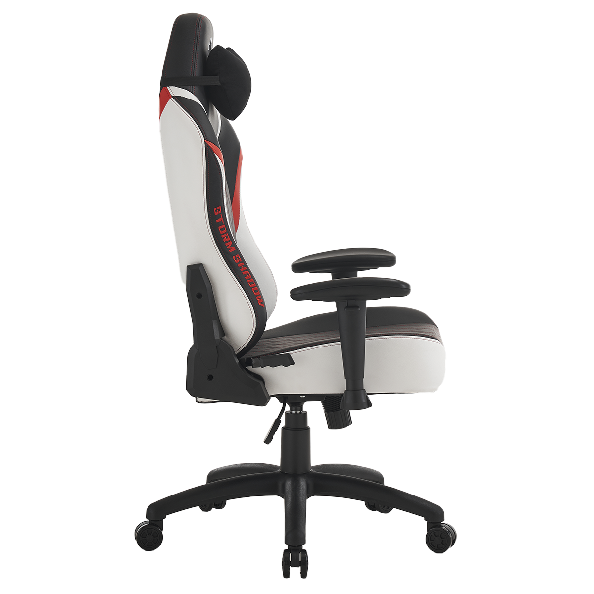 Cadeira Gamer Ninja Storm Shadow, Reclinável, Preta, Branca e Vermelha