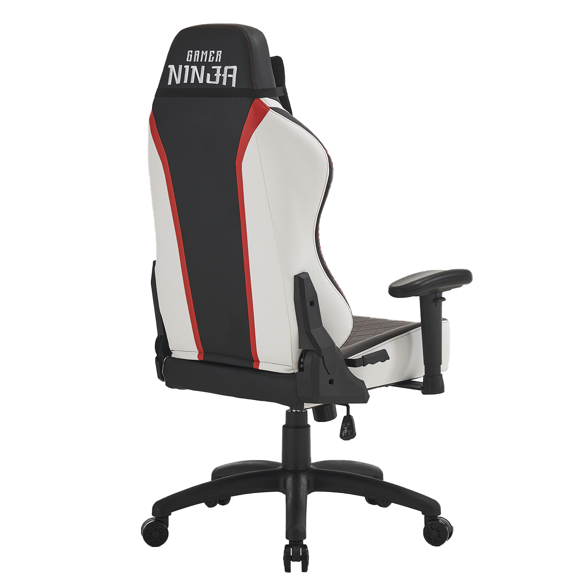 Cadeira Gamer Ninja Storm Shadow, Reclinável, Preta, Branca e Vermelha