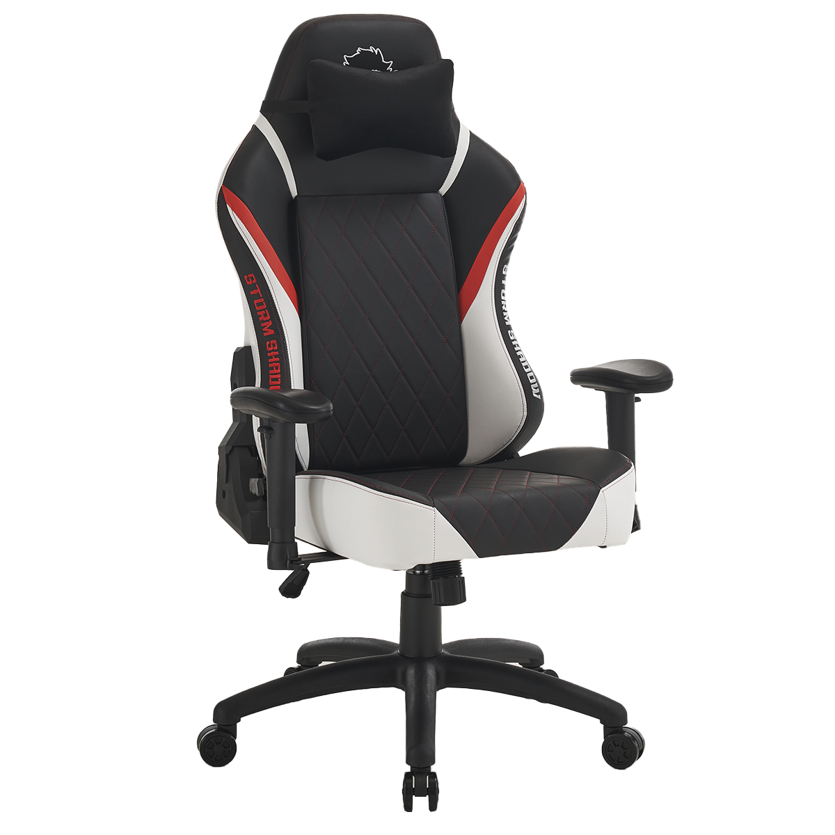 Cadeira Gamer Ninja Storm Shadow, Reclinável, Preta, Branca e Vermelha