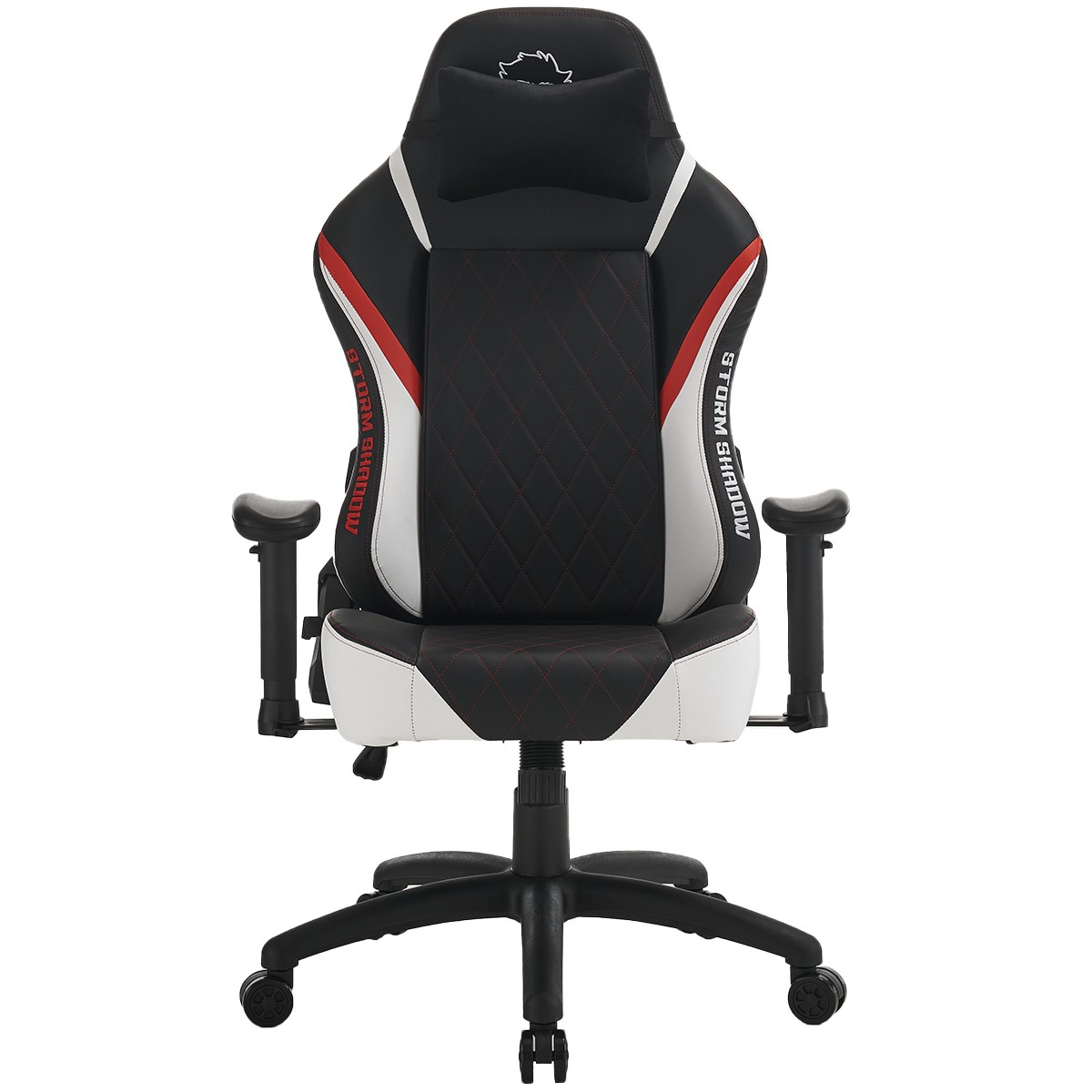 Cadeira Gamer Ninja Storm Shadow, Reclinável, Preta, Branca e Vermelha