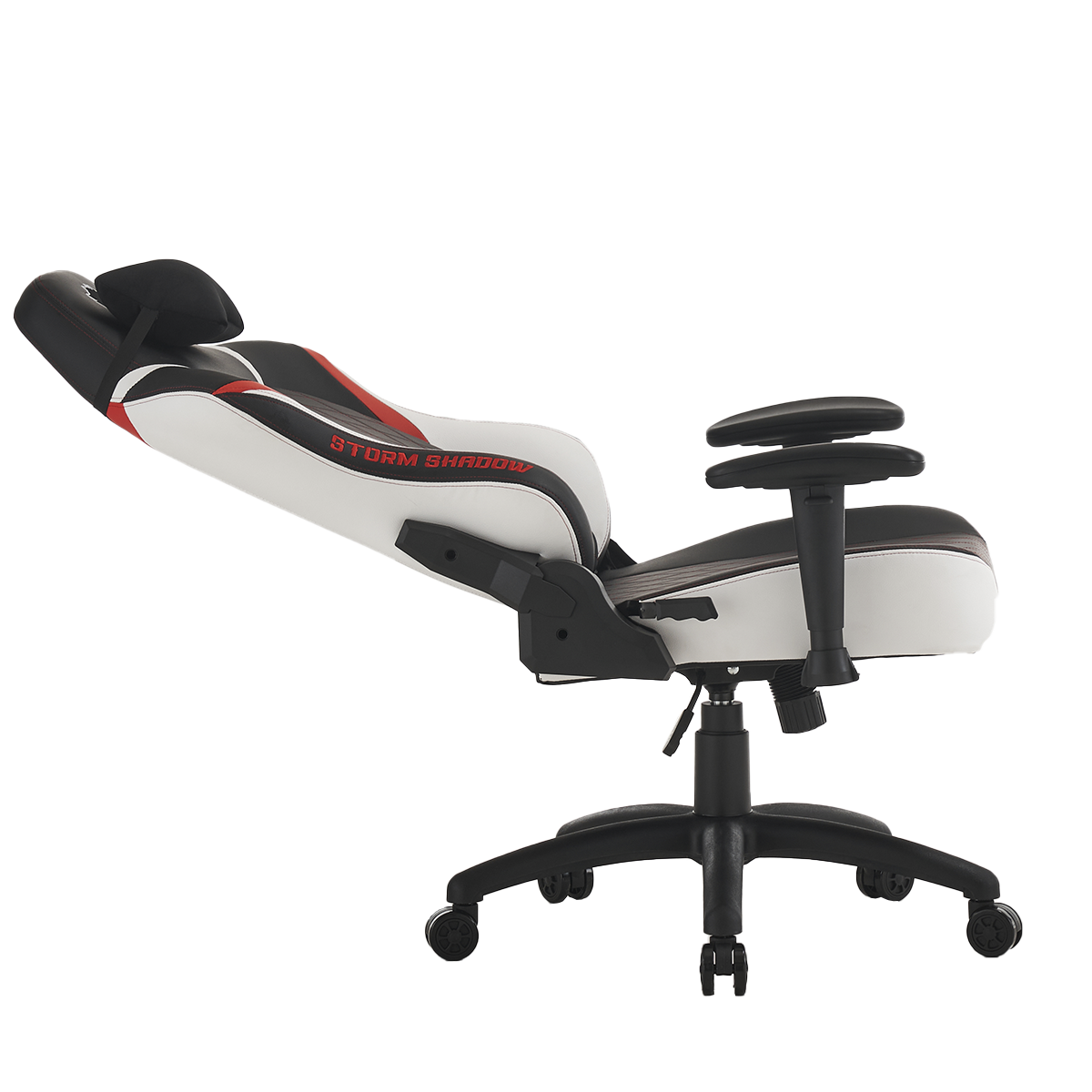 Cadeira Gamer Ninja Storm Shadow, Reclinável, Preta, Branca e Vermelha