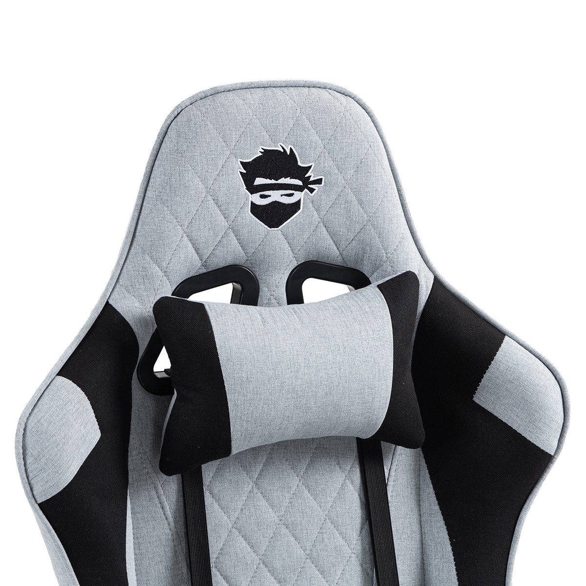 Cadeira Gamer Ninja Yurei, Reclinável, 2D, Tecido, Cinza e Preta, GN-CH-YRR2DGBF