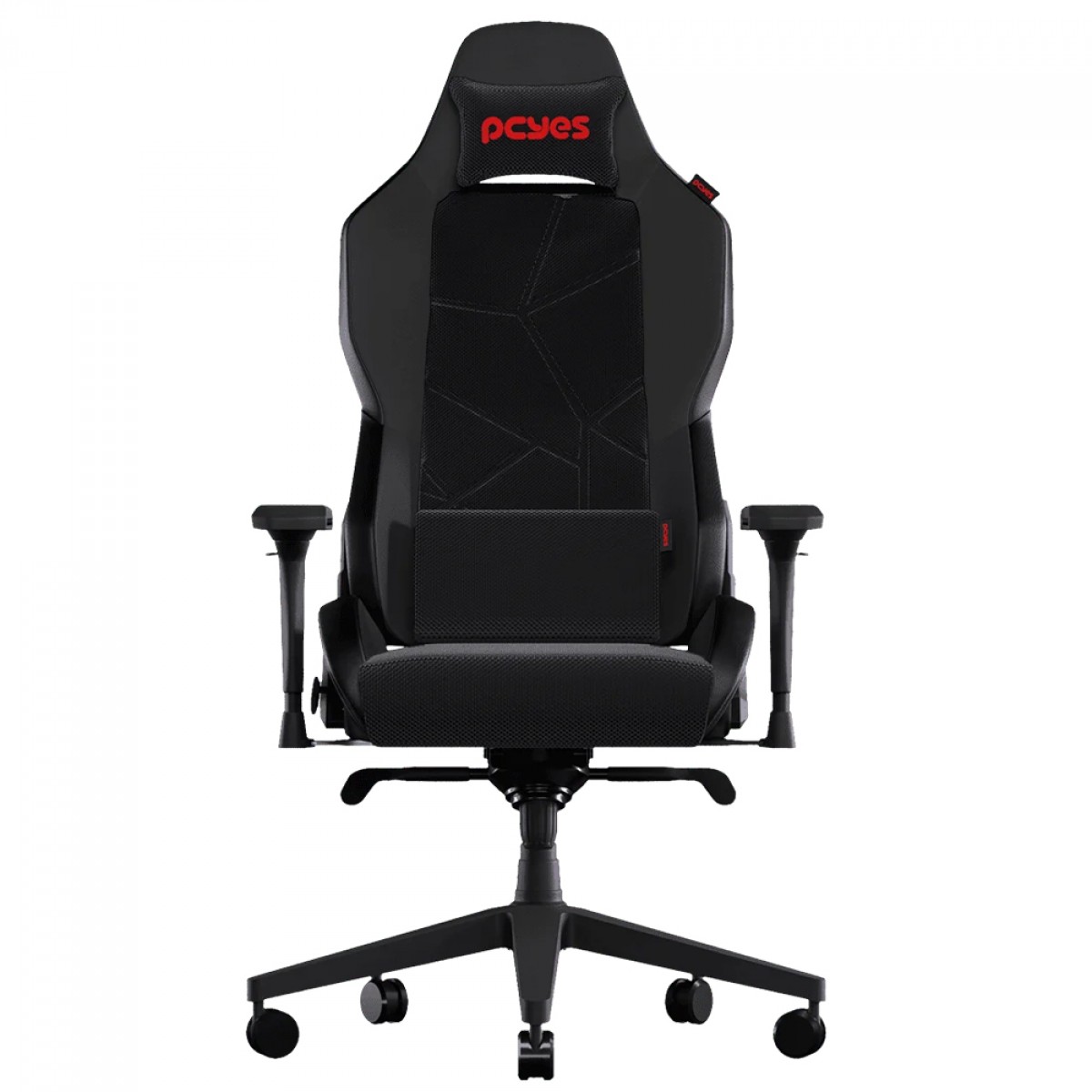 Cadeira Gamer PCYes Sentinel Black Vulcan, Ajustável, Reclinável, 4D, Tecido e PU, Preto, PCSTL-PT