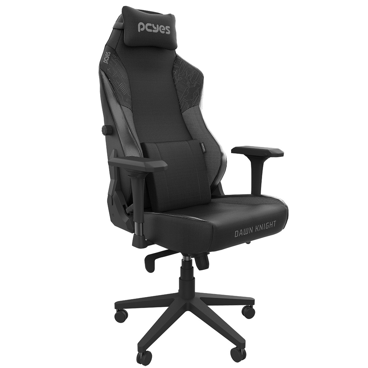 Cadeira Gamer PCYes Ultimate Dawn Knight, Tecido, Ajustável, Reclinável, 4D, Preto, PCGU-DK