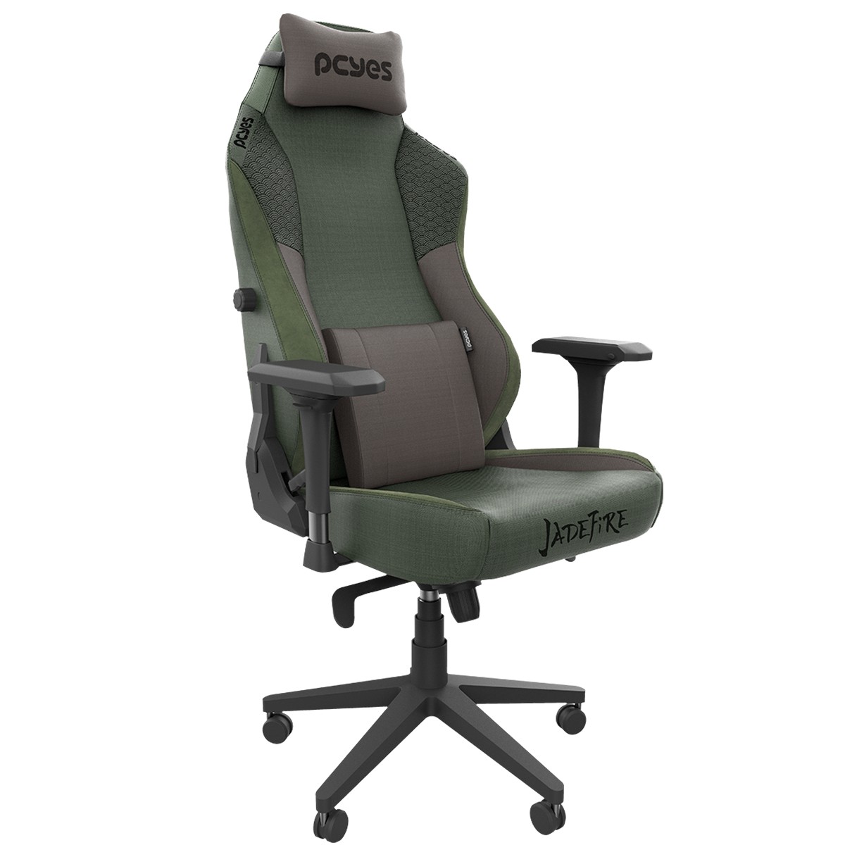 Cadeira Gamer PCYes Ultimate Jade Fire, Tecido, Ajustável, Reclinável, 4D, Verde, PCGU-JF