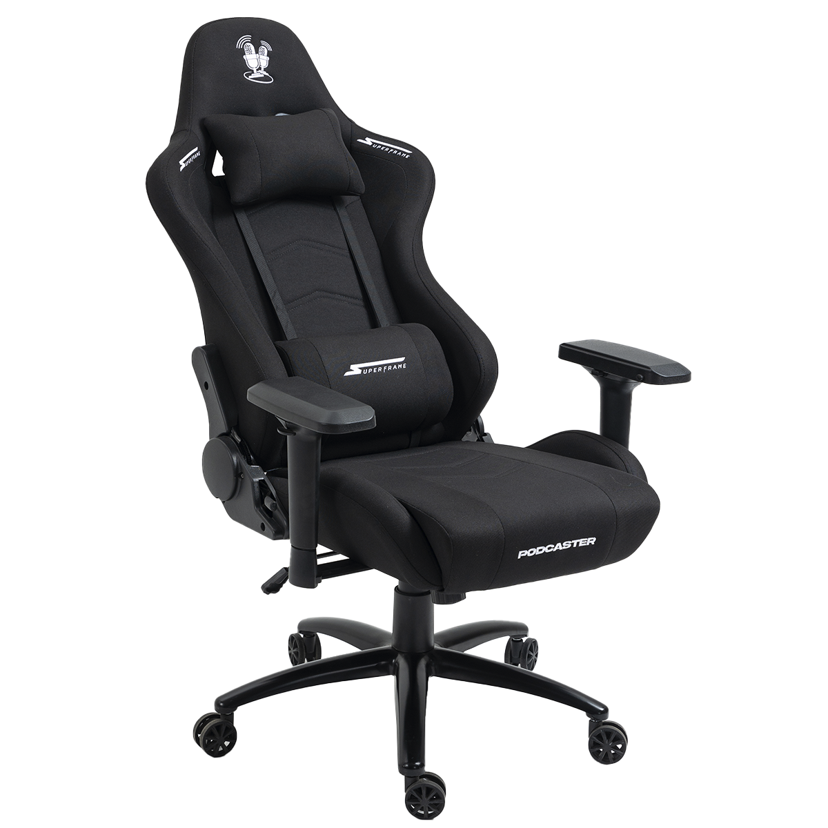 Cadeira Gamer Podcaster, Reclinável, 4D, Preta