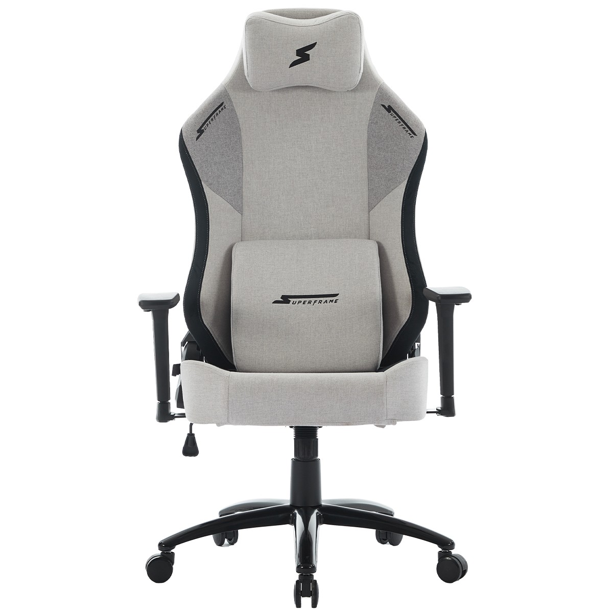 Cadeira Gamer SuperFrame Atlas, Reclinável, 3D, Tecido, Cinza e Preto, SF-CH-ATR3DGBF