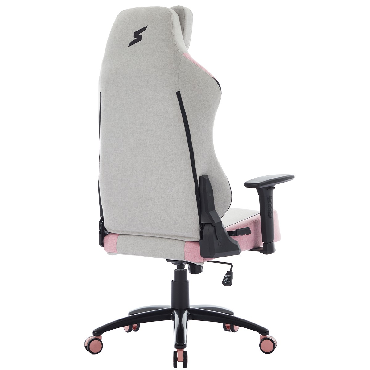 Cadeira Gamer SuperFrame Atlas, Reclinável, 3D, Tecido, Cinza e Rosa, SF-CH-ATR3DGPF