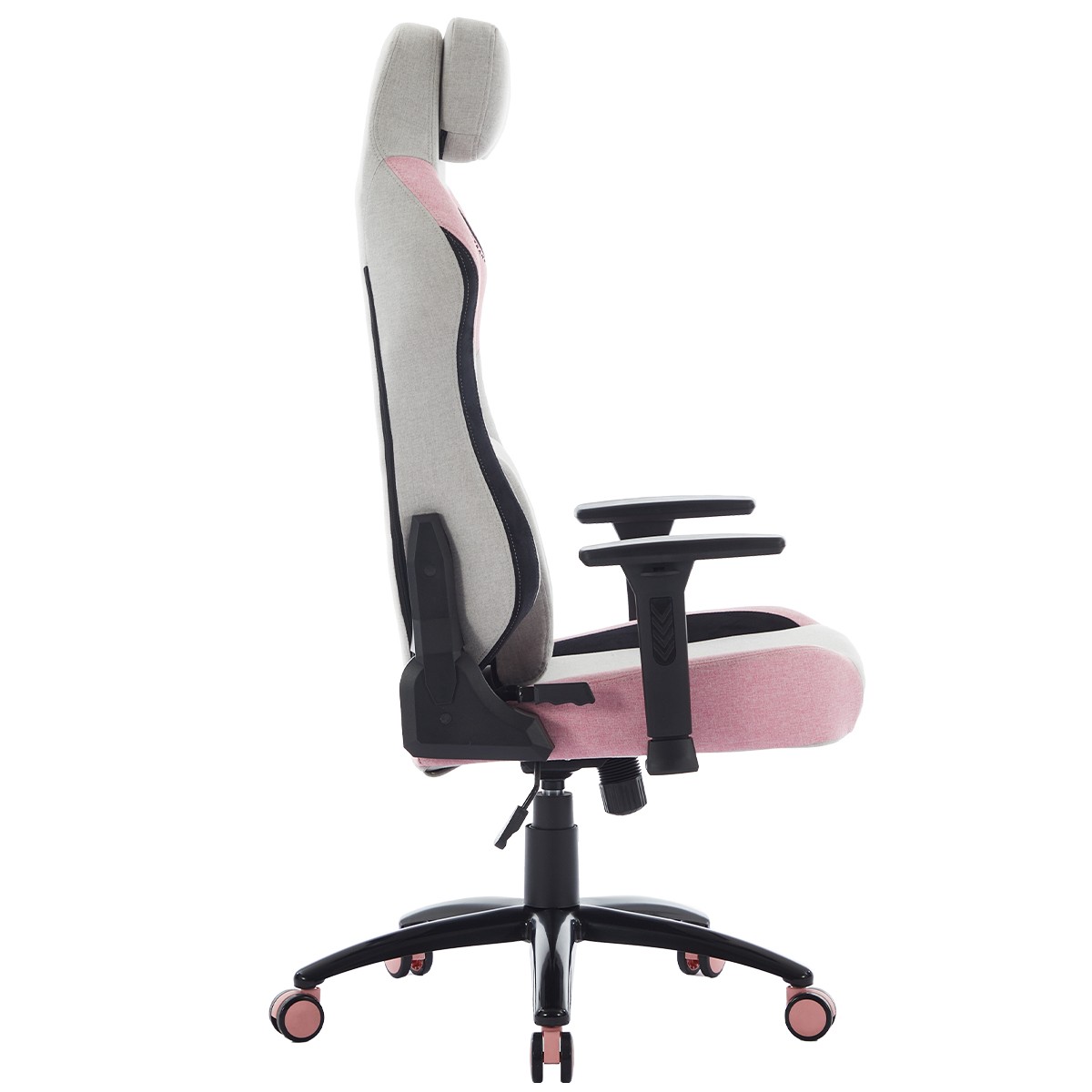 Cadeira Gamer SuperFrame Atlas, Reclinável, 3D, Tecido, Cinza e Rosa, SF-CH-ATR3DGPF