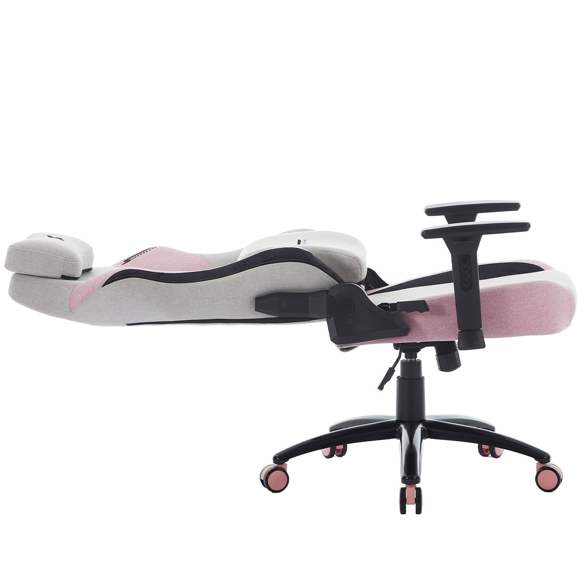 Cadeira Gamer SuperFrame Atlas, Reclinável, 3D, Tecido, Cinza e Rosa, SF-CH-ATR3DGPF