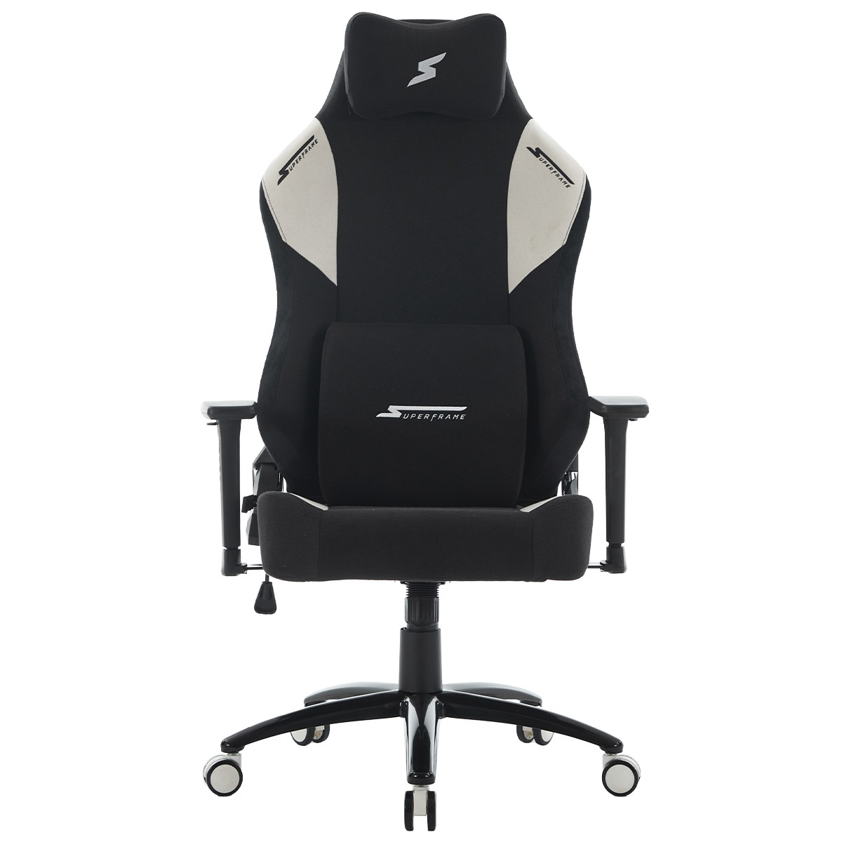 Cadeira Gamer SuperFrame Atlas, Reclinável, 3D, Tecido, Preto e Branco, SF-CH-ATR3DBWF