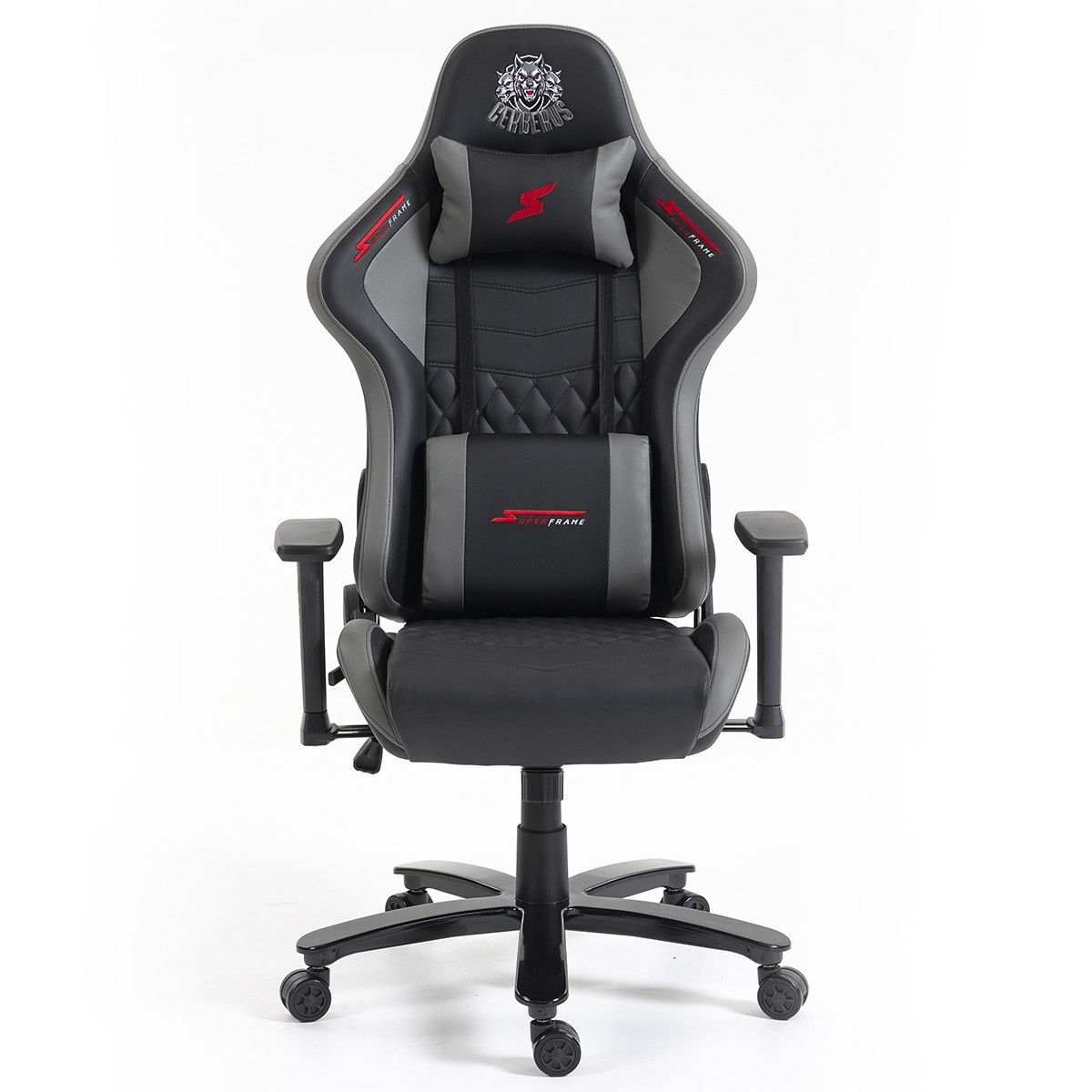 Cadeira Gamer SuperFrame Cerberus, Reclinável, 3D, Preto e Cinza, SF-CH-CBR3DBGL