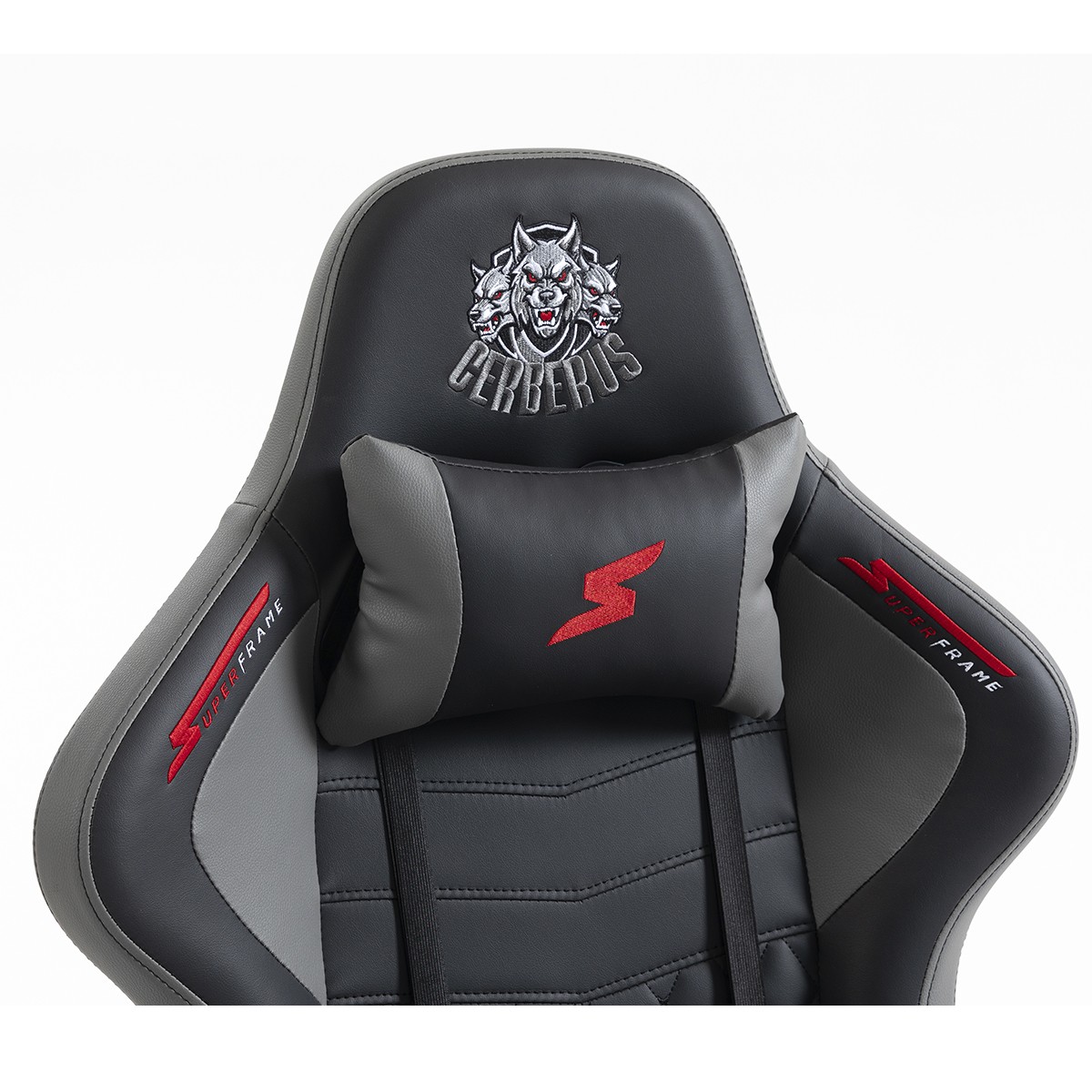 Cadeira Gamer SuperFrame Cerberus, Reclinável, 3D, Preto e Cinza, SF-CH-CBR3DBGL