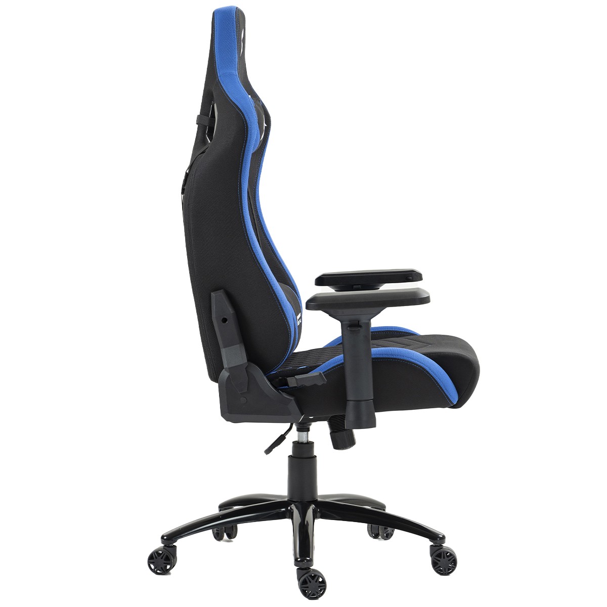 Cadeira Gamer SuperFrame Cleric, Reclinável, 4D, Tecido, Preta e Azul, SF-CH-CRR4DBBF